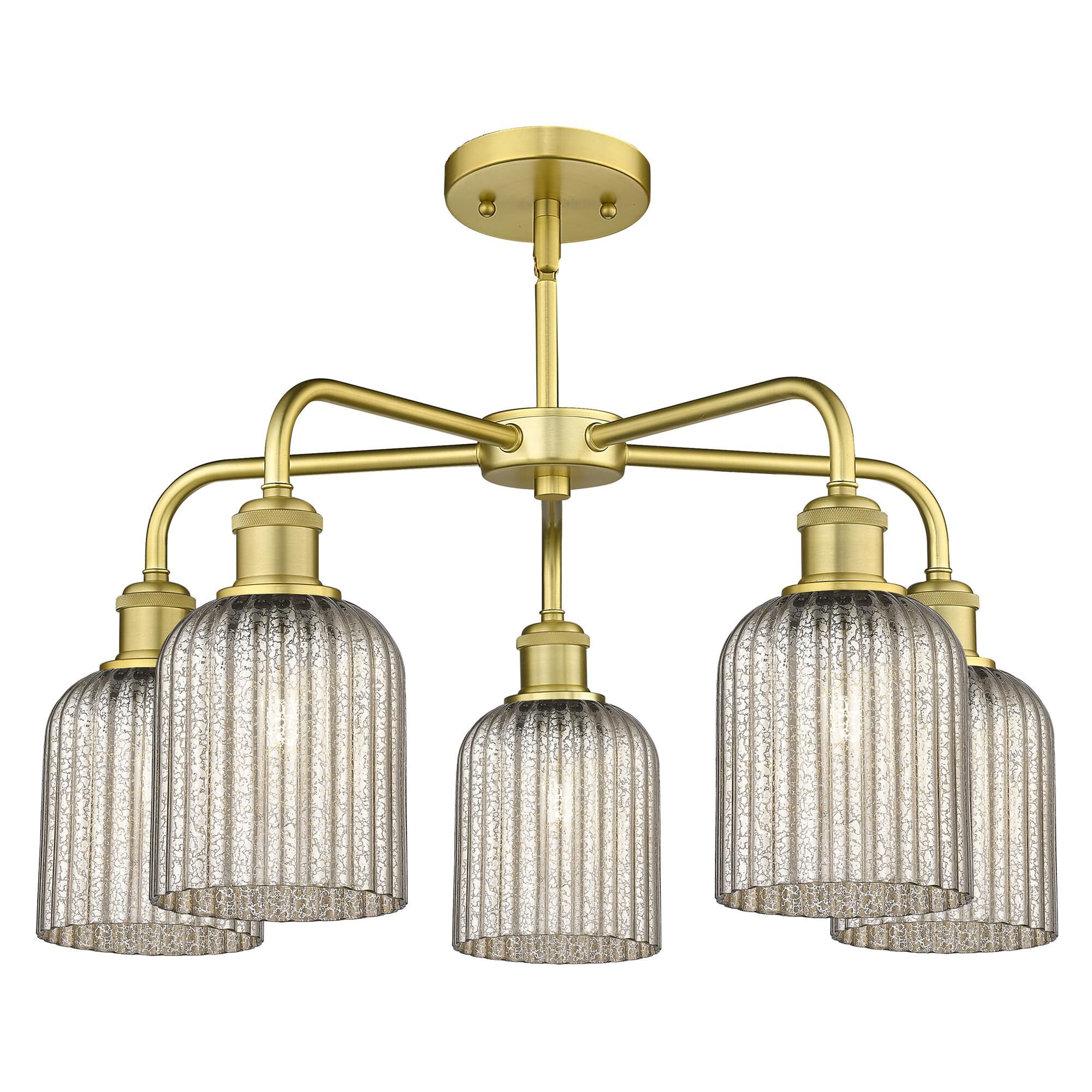Shown in Satin Gold finish and Mercury shade