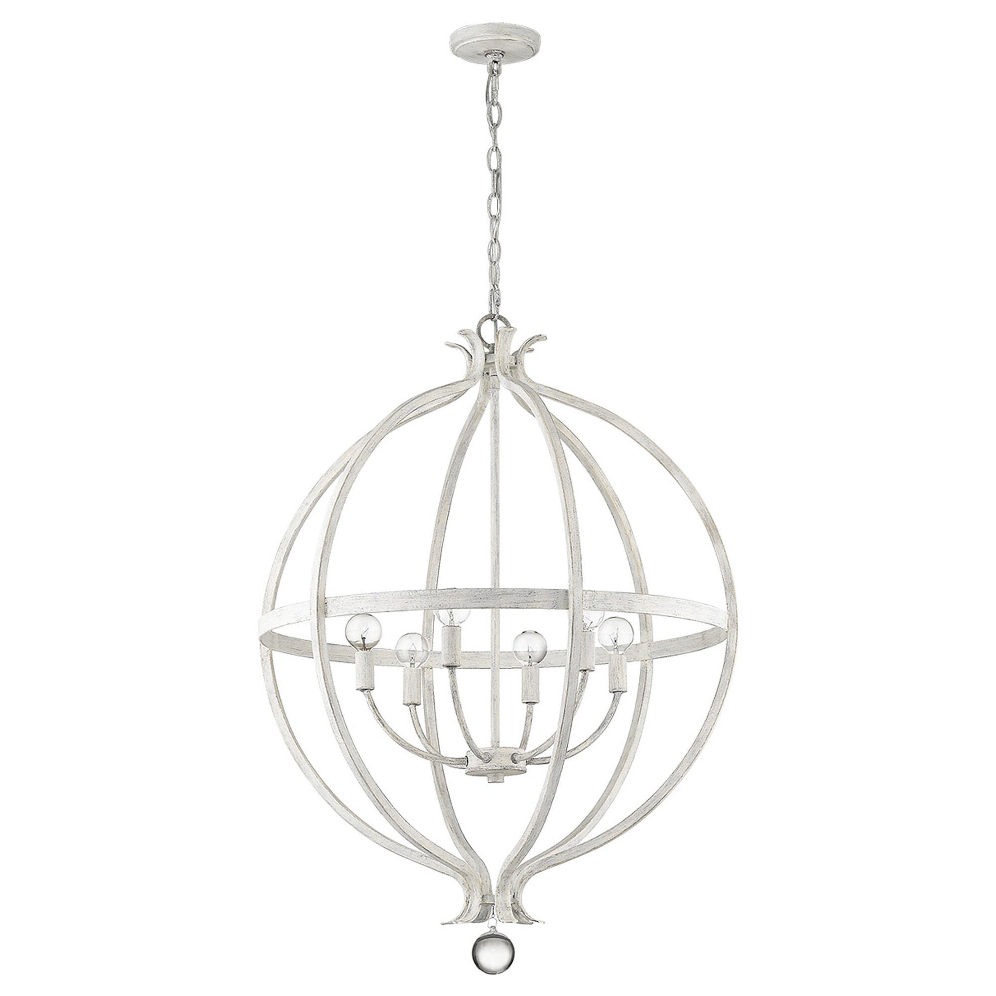 Shown in Country White finish and -- glass and -- shade