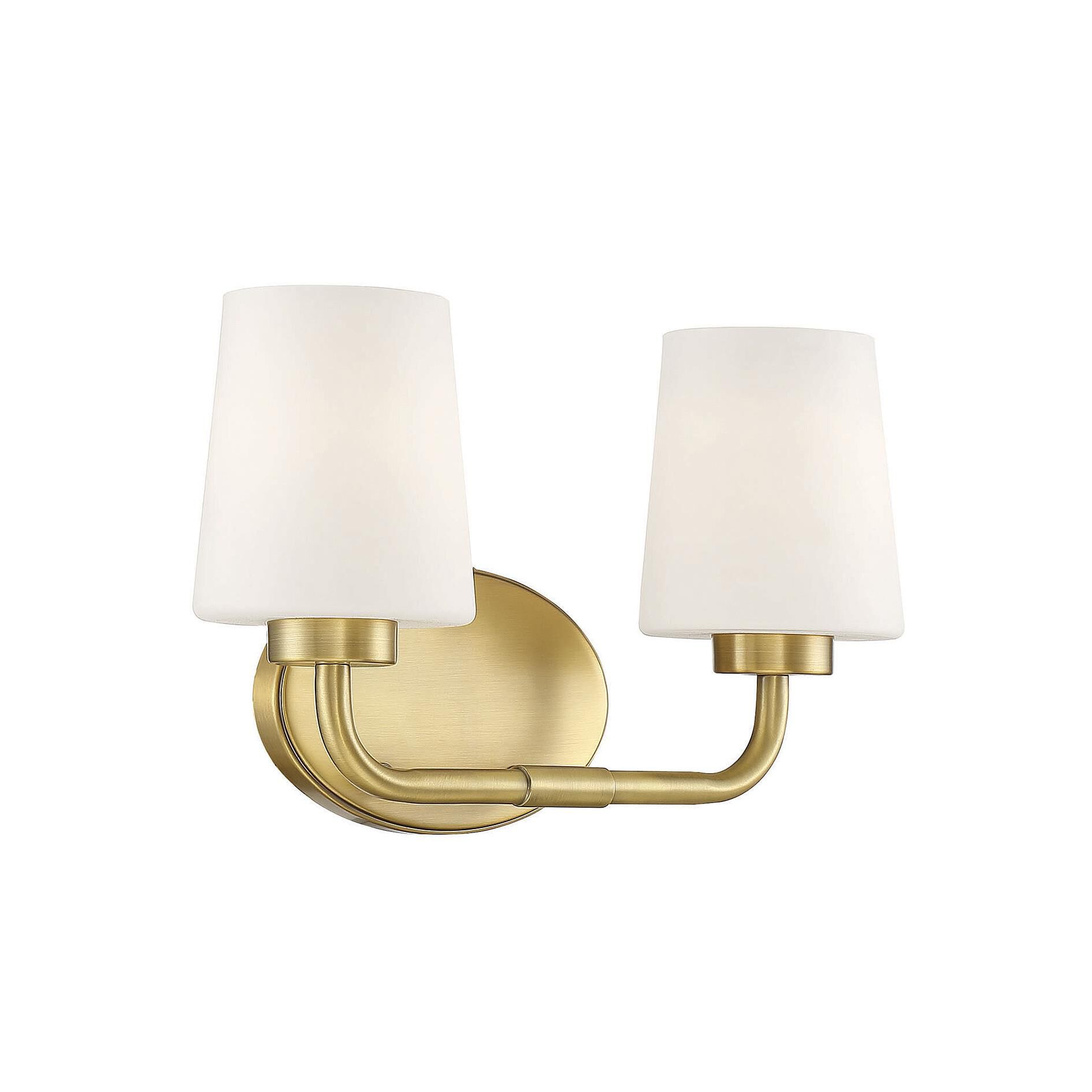 Shown in Warm Brass finish and White -  Frosted glass