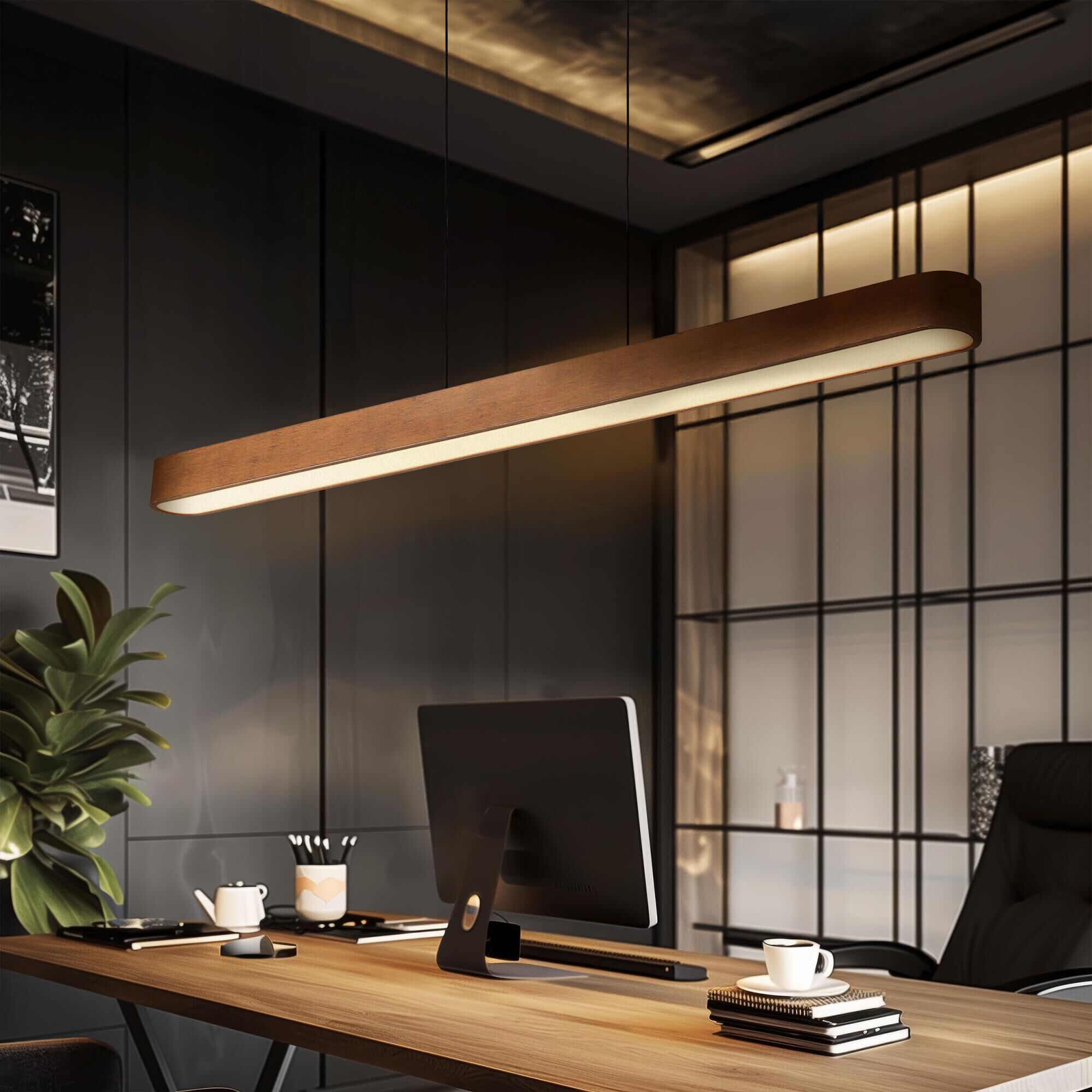 Shown in Walnut finish and Brown shade