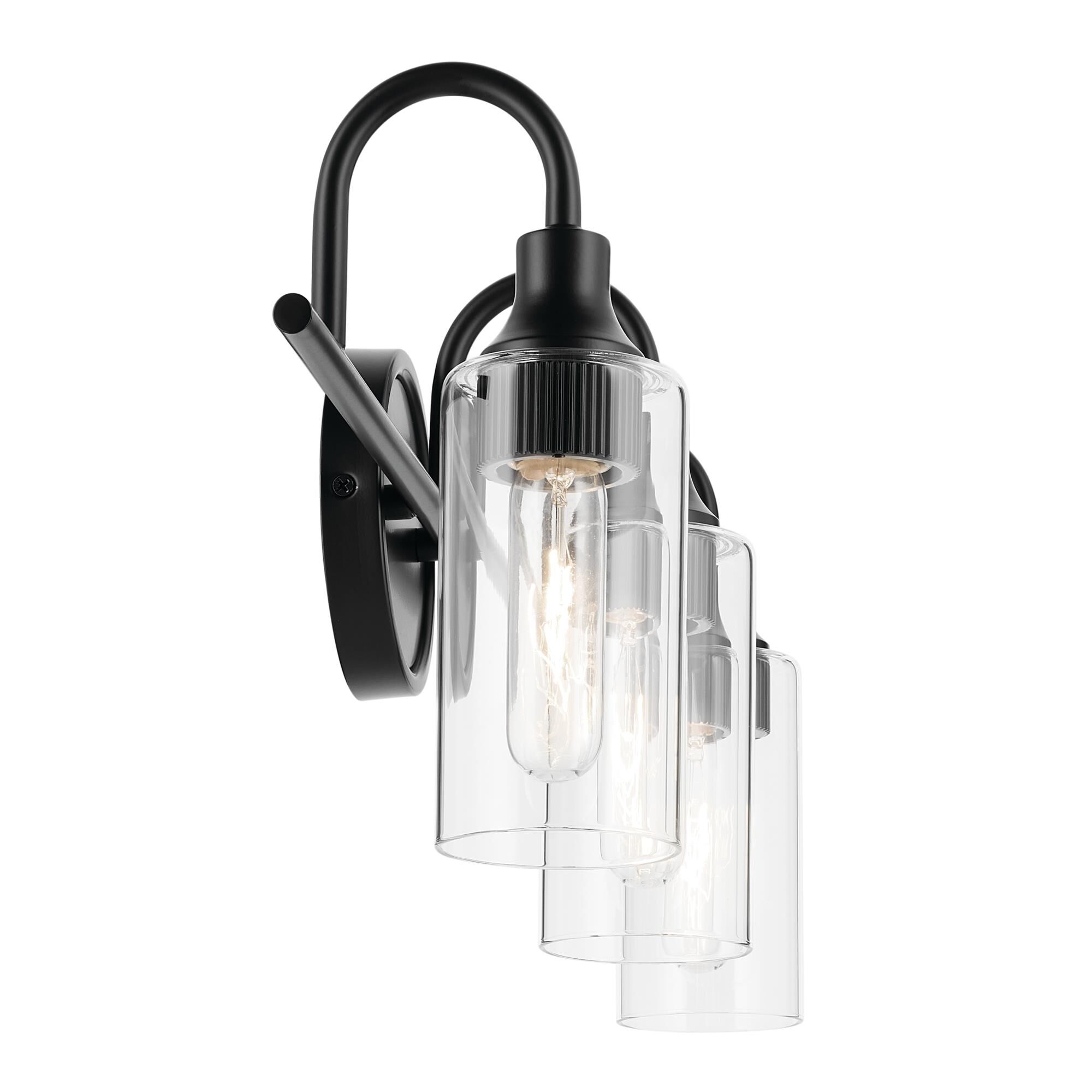 Shown in Black finish and Clear glass