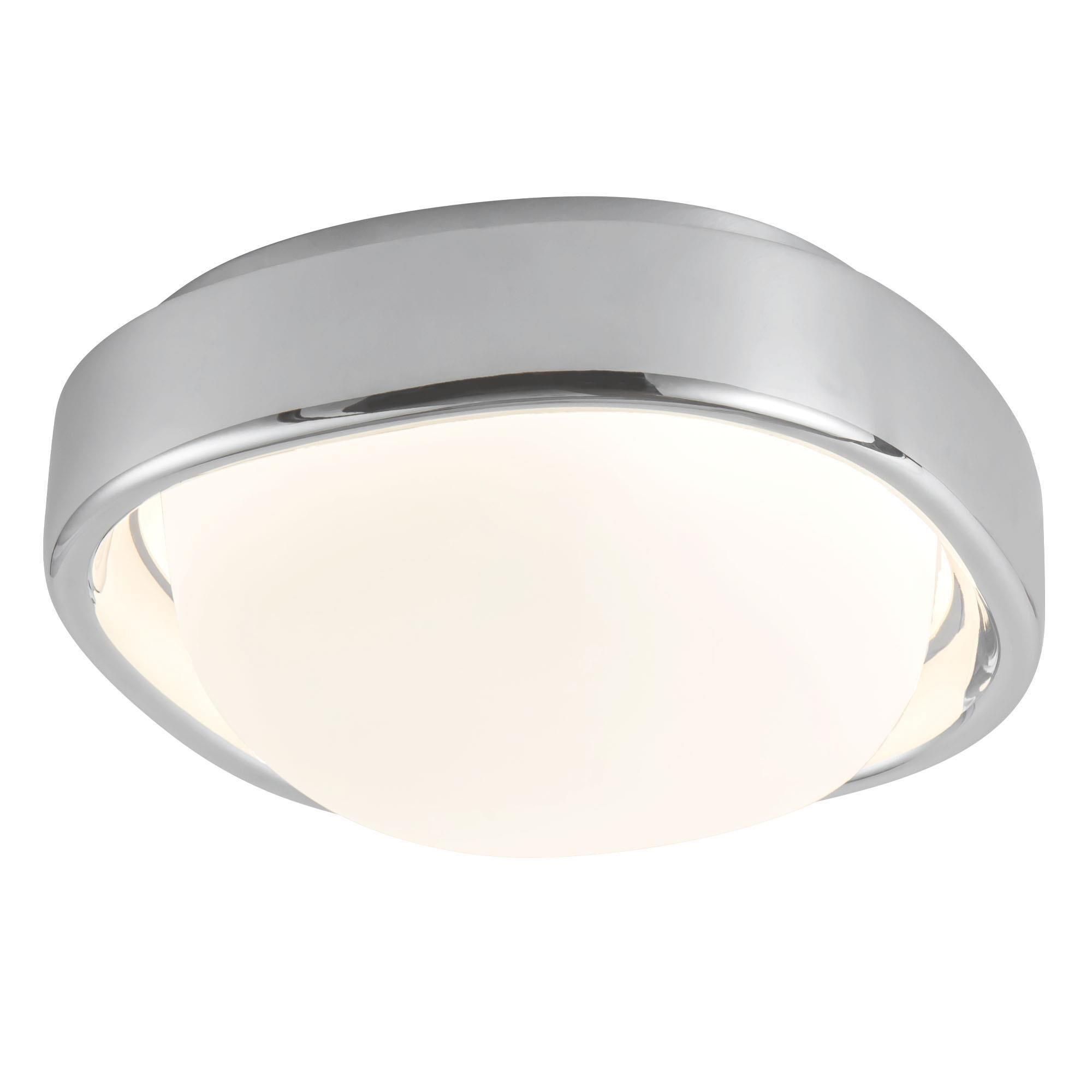 Shown in Chrome finish and Matte Opal glass