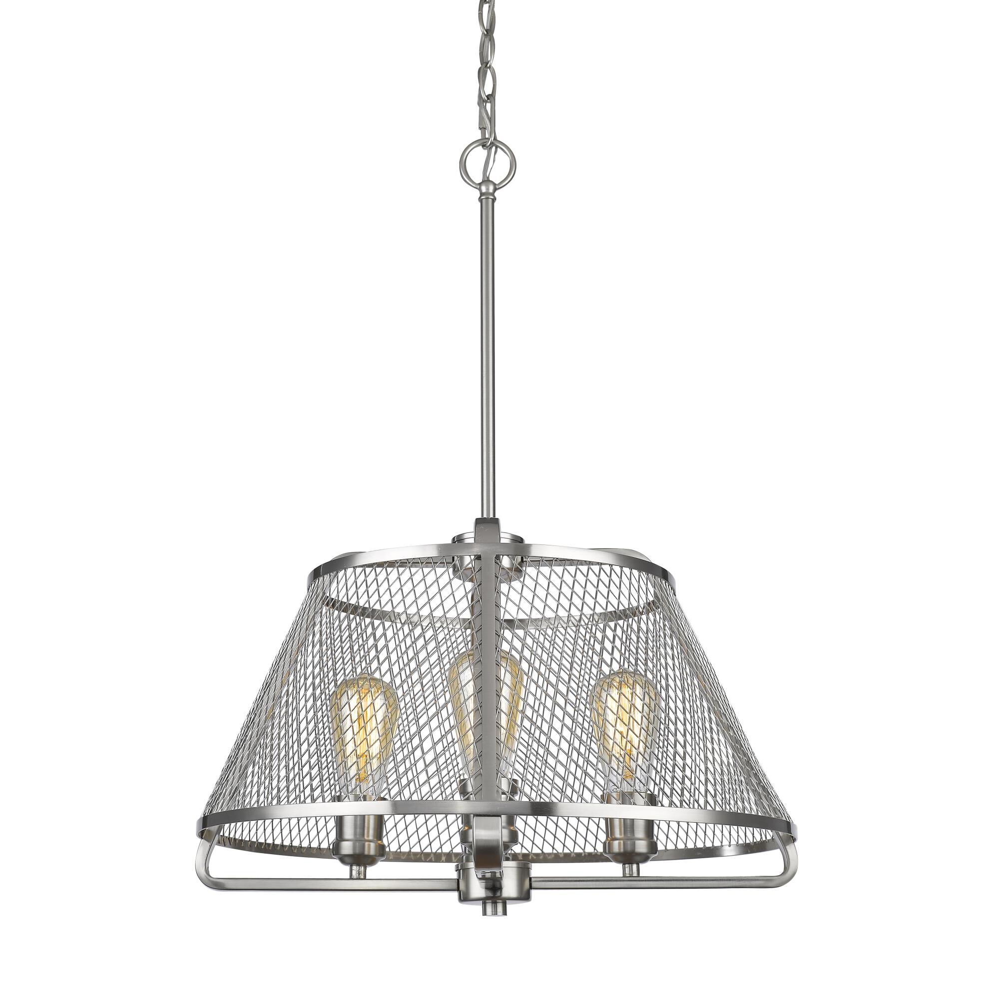 Shown in Brushed Nickel finish and Steel glass and Steel shade