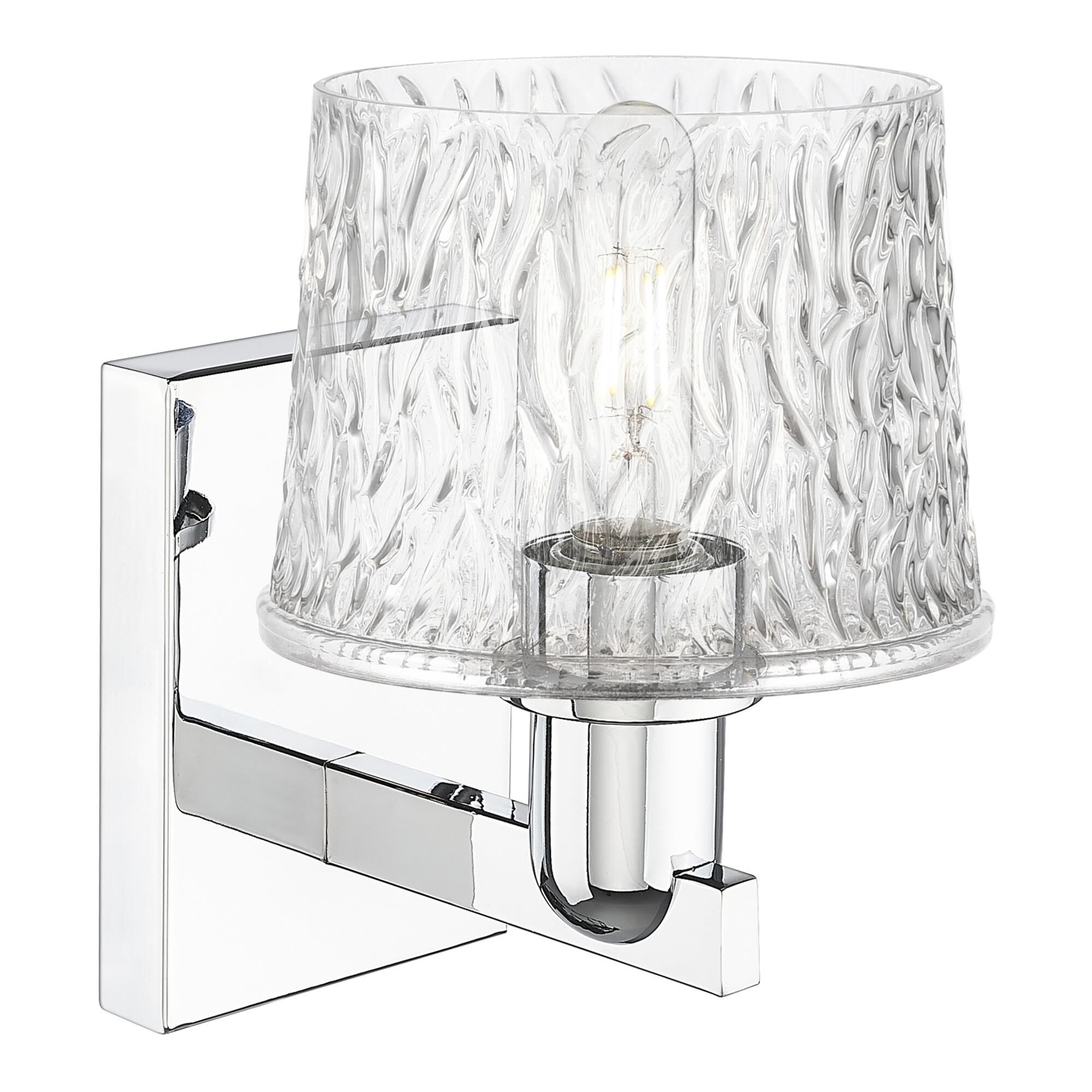 Shown in Polished Chrome finish and Clear glass