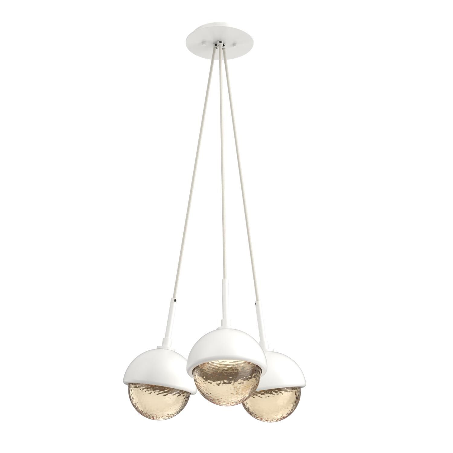 Shown in Salt White finish and Amber glass and Metal Shade Matching Finish accent