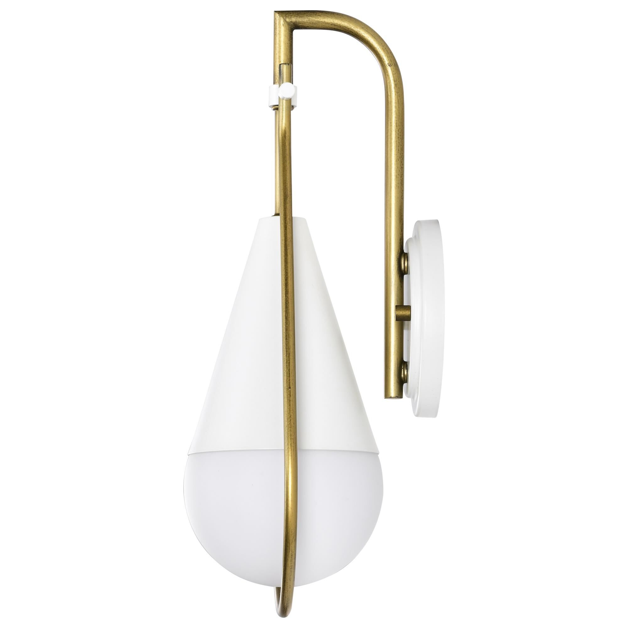 Shown in Matte White and Natural Brass finish and White Opal glass