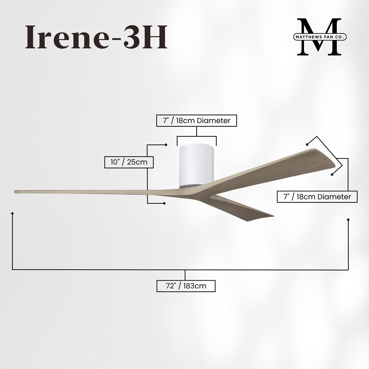 Irene 72 Inch Flush Mount Fan by Matthews Fan Company