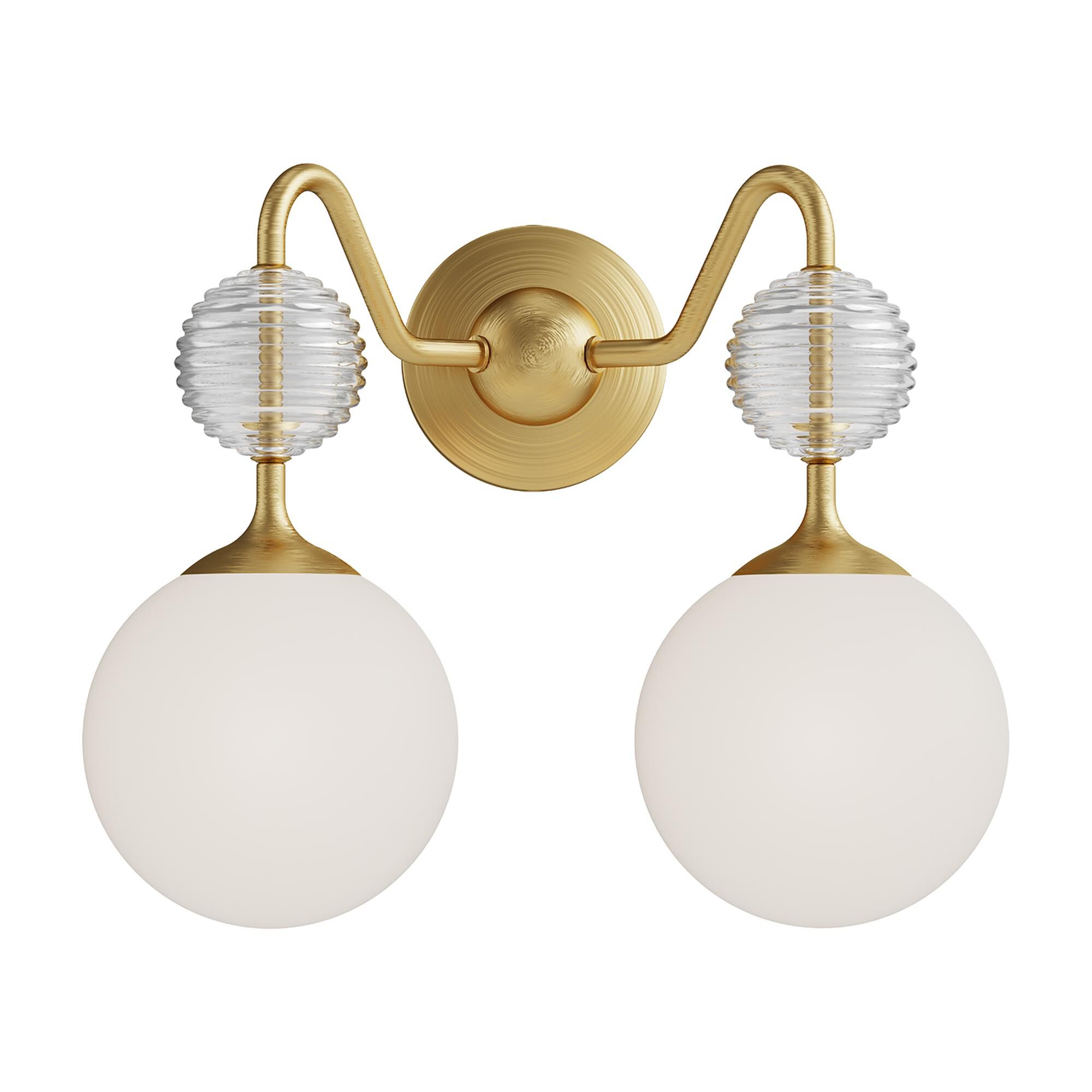 Shown in Brushed Gold/Opal Glass finish
