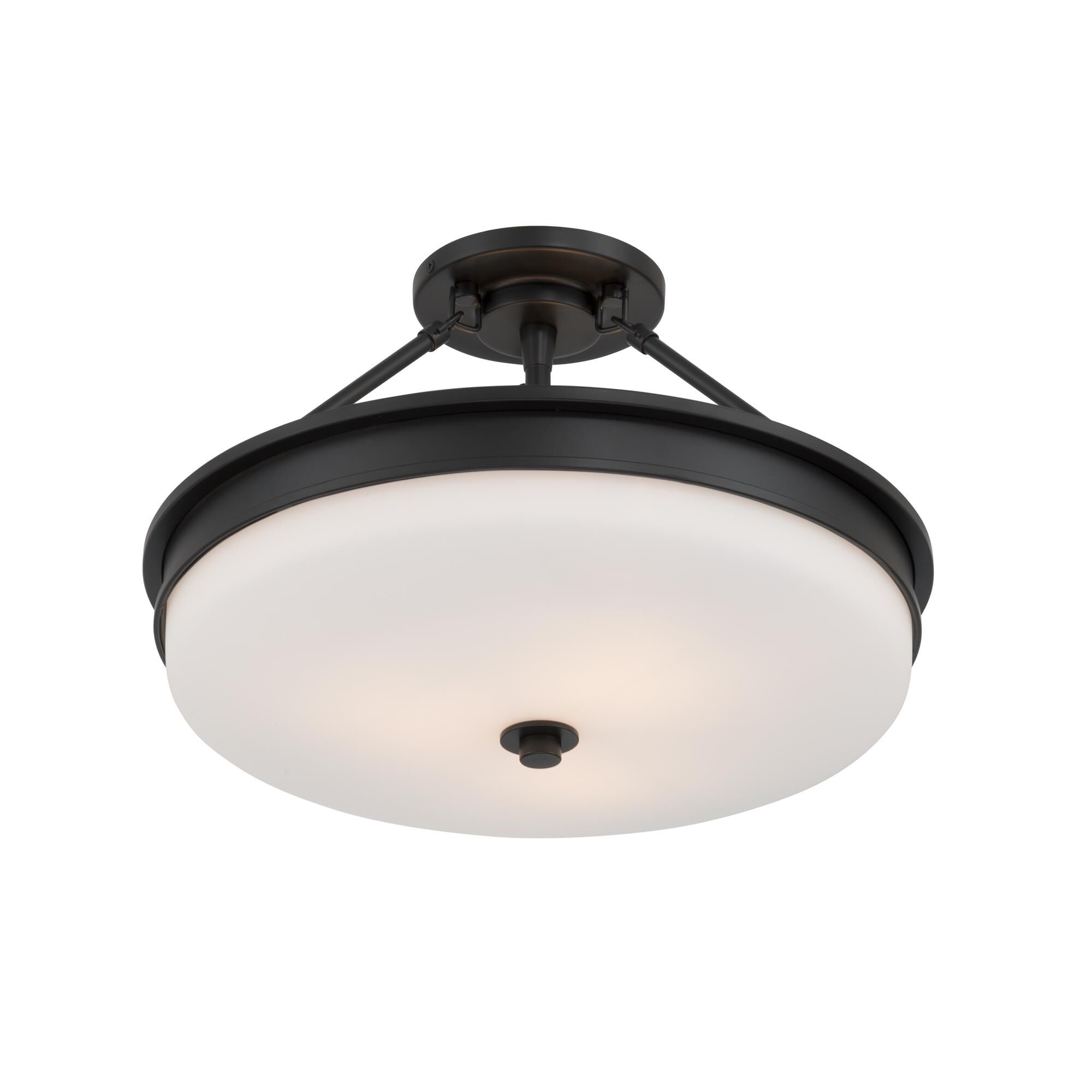 Shown in Dark Matte Black finish and Etched Opal glass