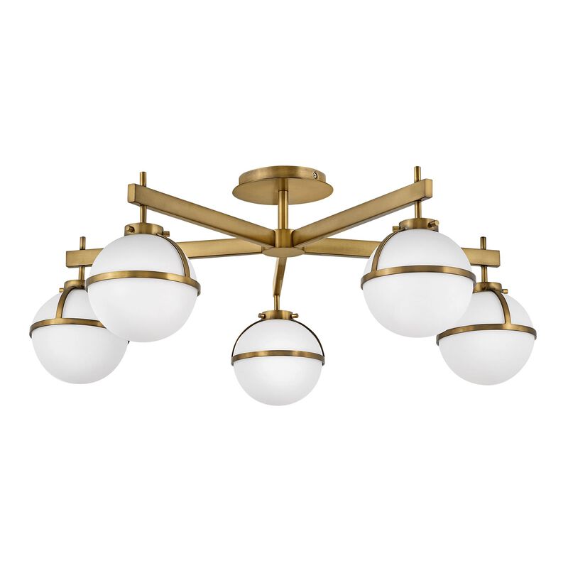 Hollis 32 Inch 5 Light Semi Flush Mount by Hinkley