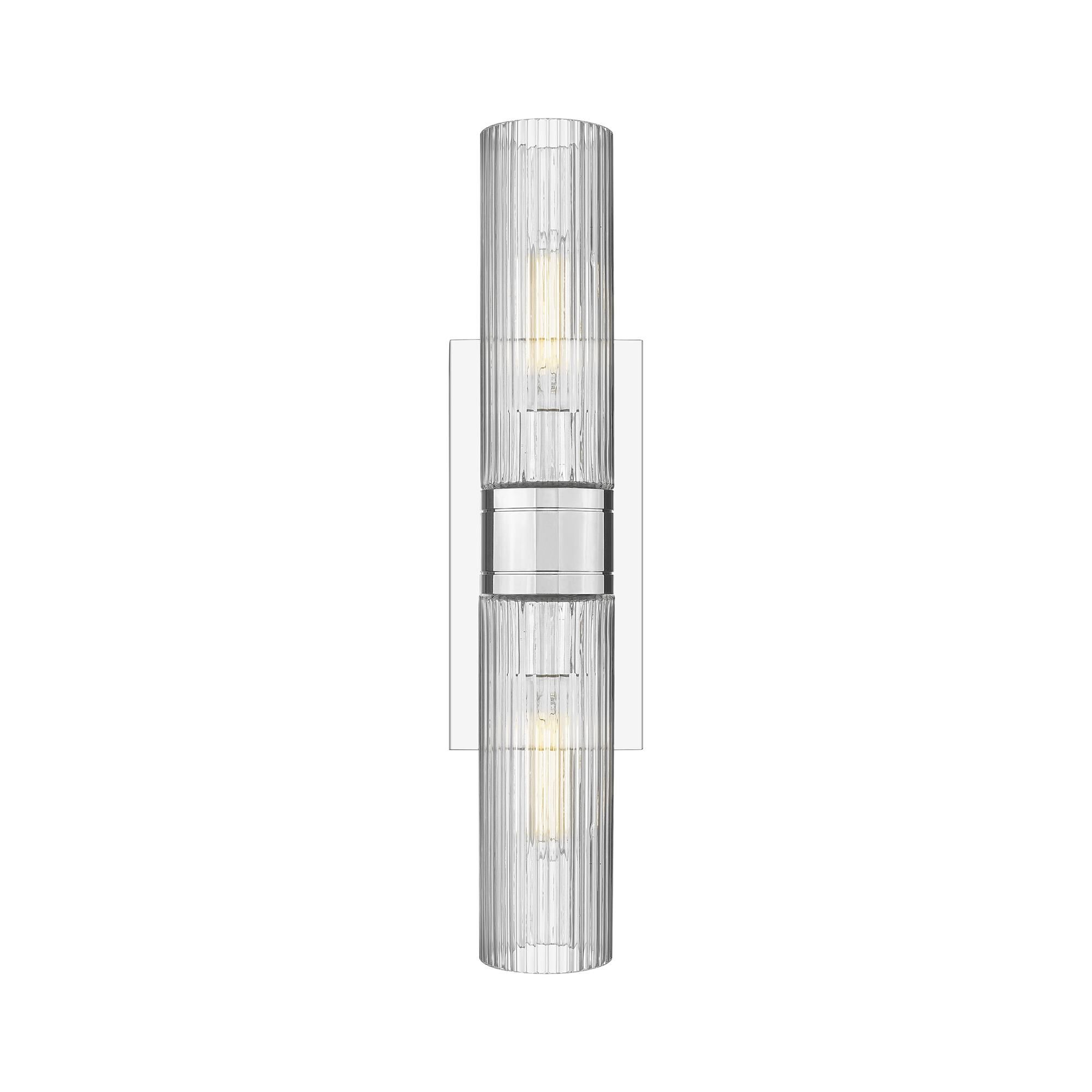Shown in Polished Chrome finish and Striped Clear glass