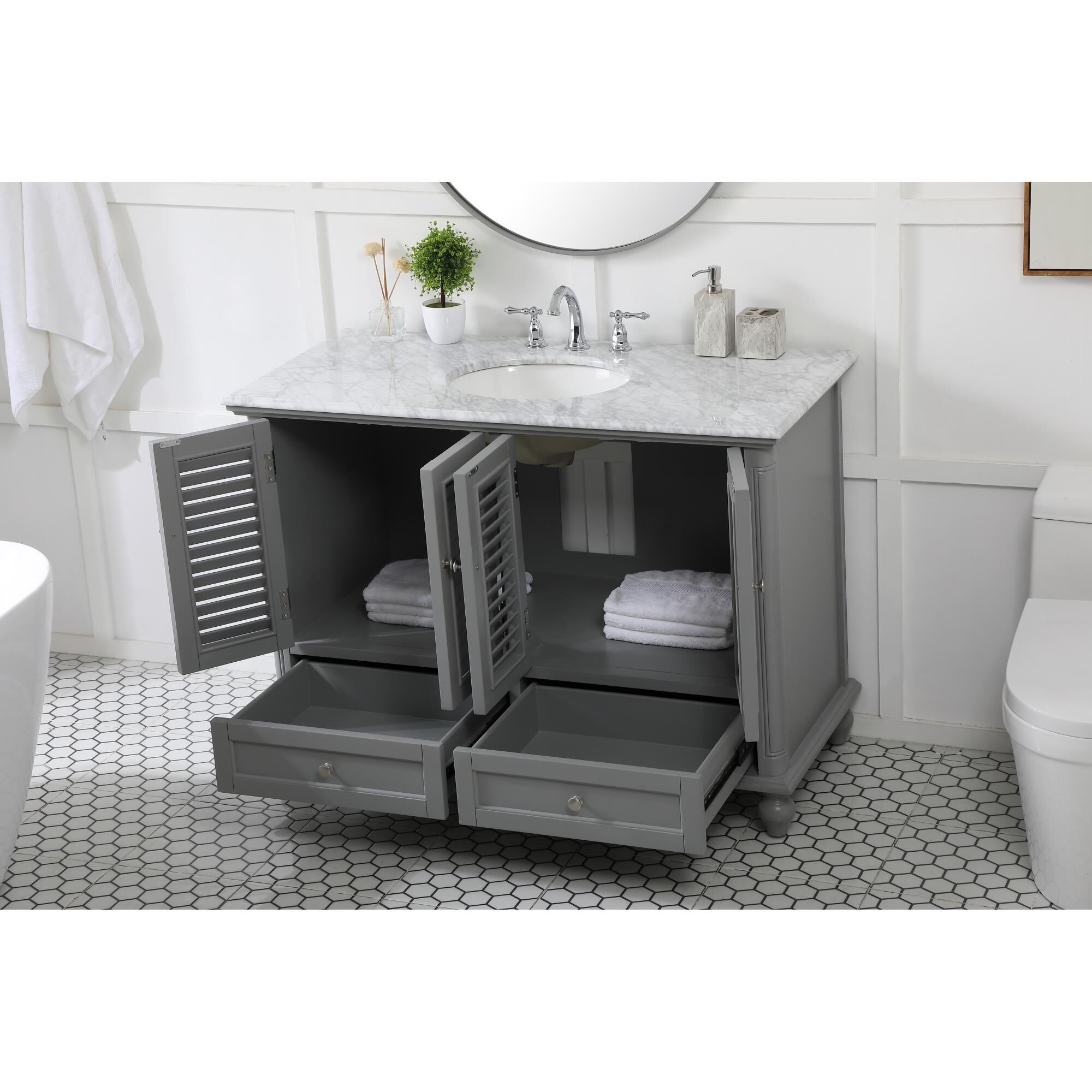 Shown in Grey finish