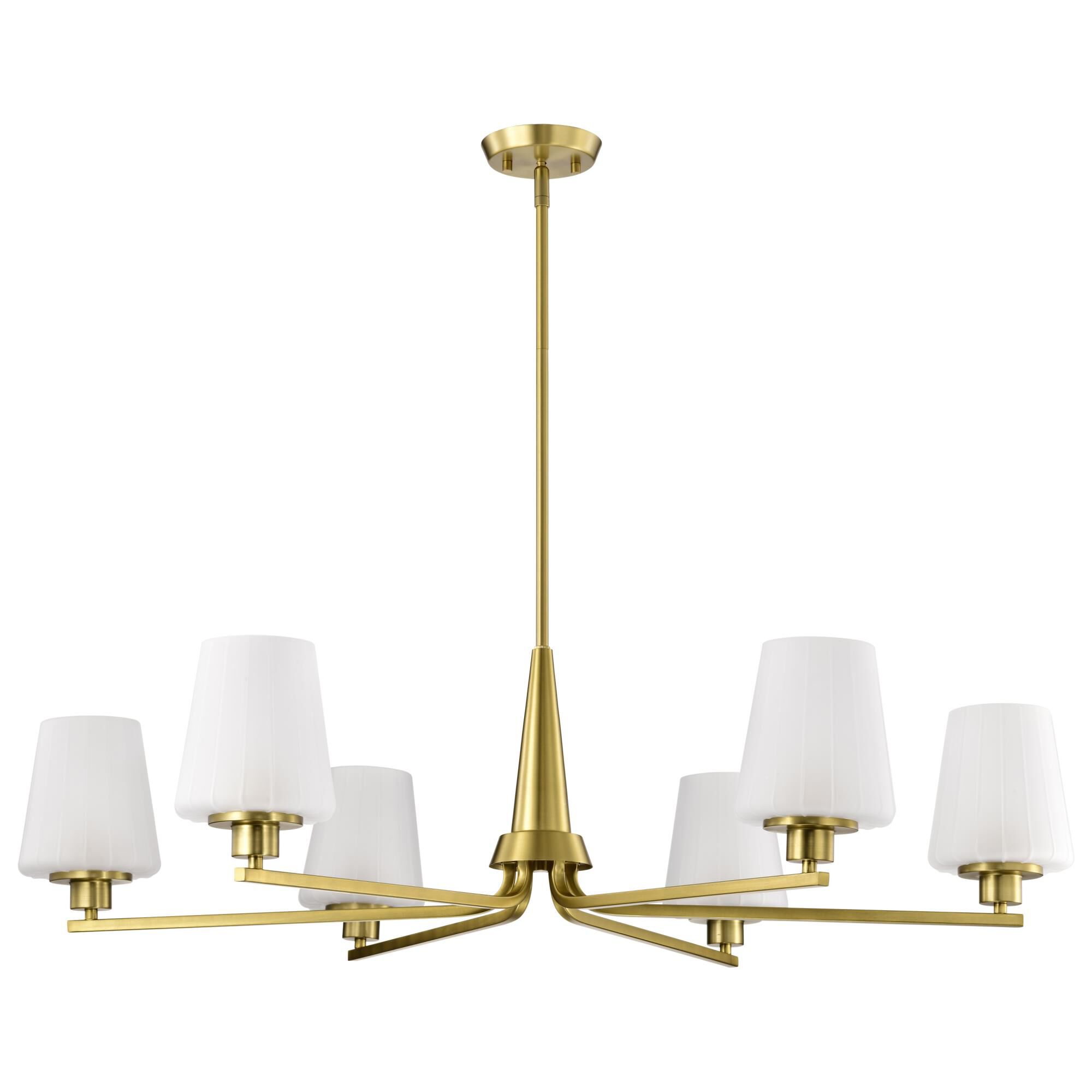 Shown in Vintage Brass finish and Etched White glass