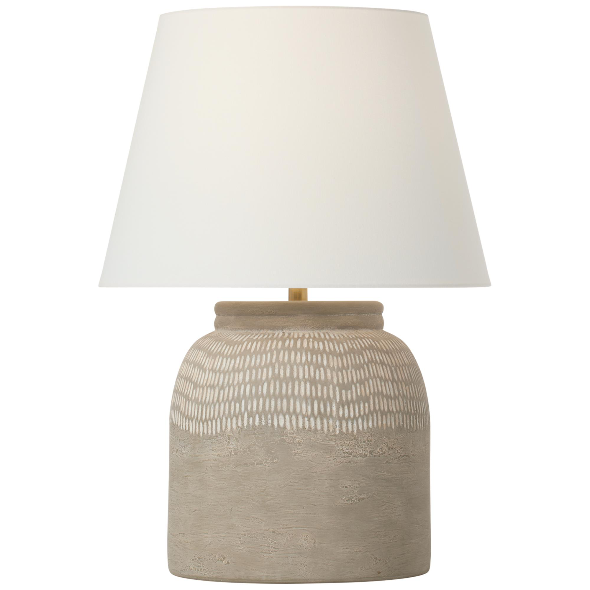 Shown in Silt Grey Ceramic finish and Linen shade