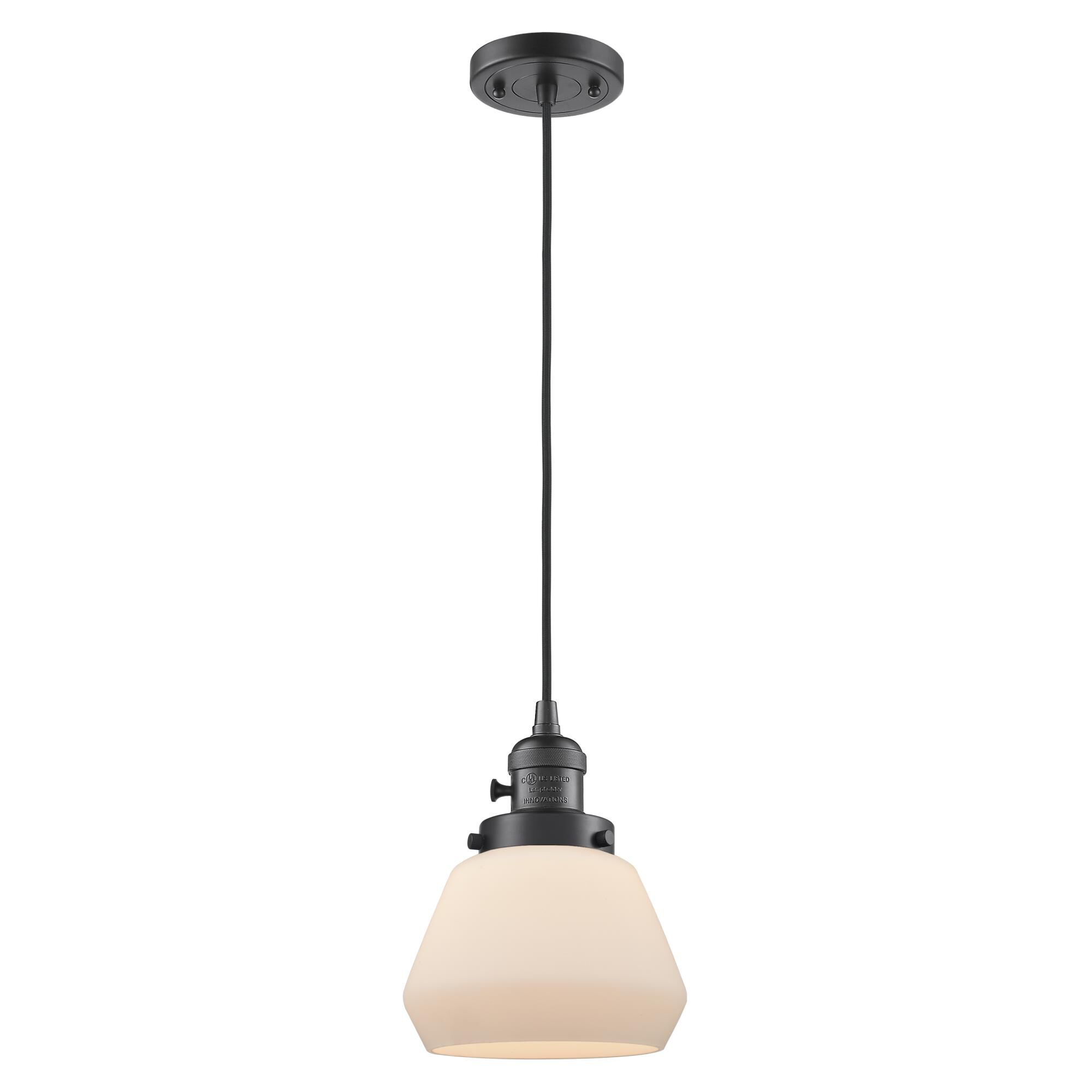 Shown in Oil Rubbed Bronze finish and Matte White glass