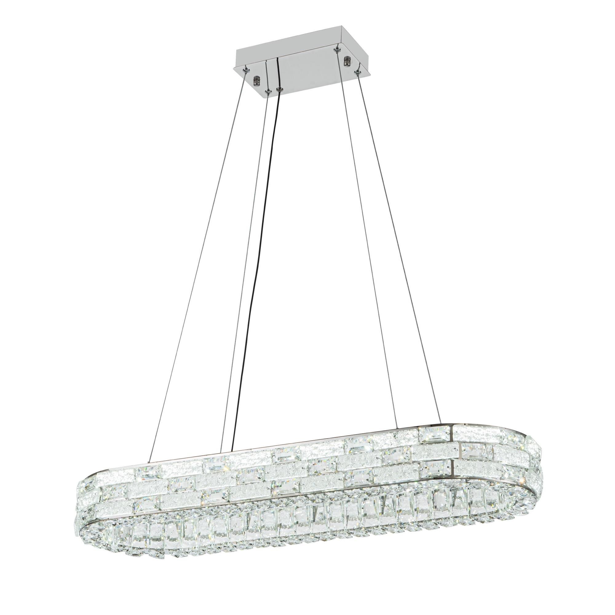Shown in Chrome finish and Crystal glass