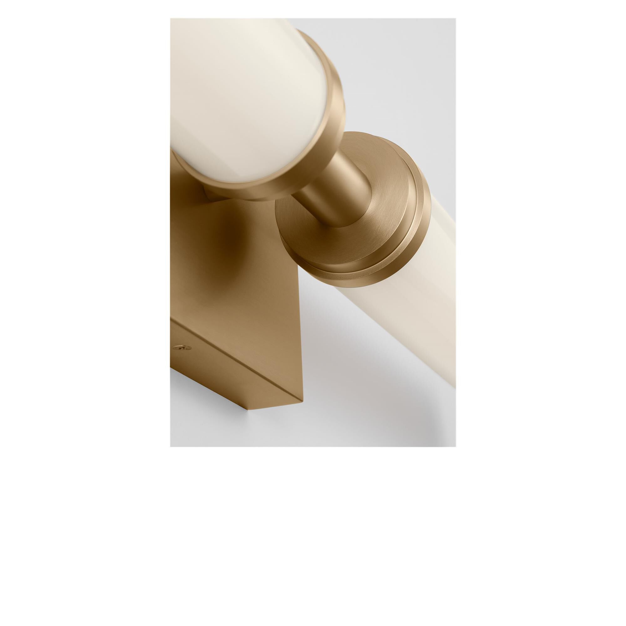 Shown in Satin Brass finish and White Acrylic shade