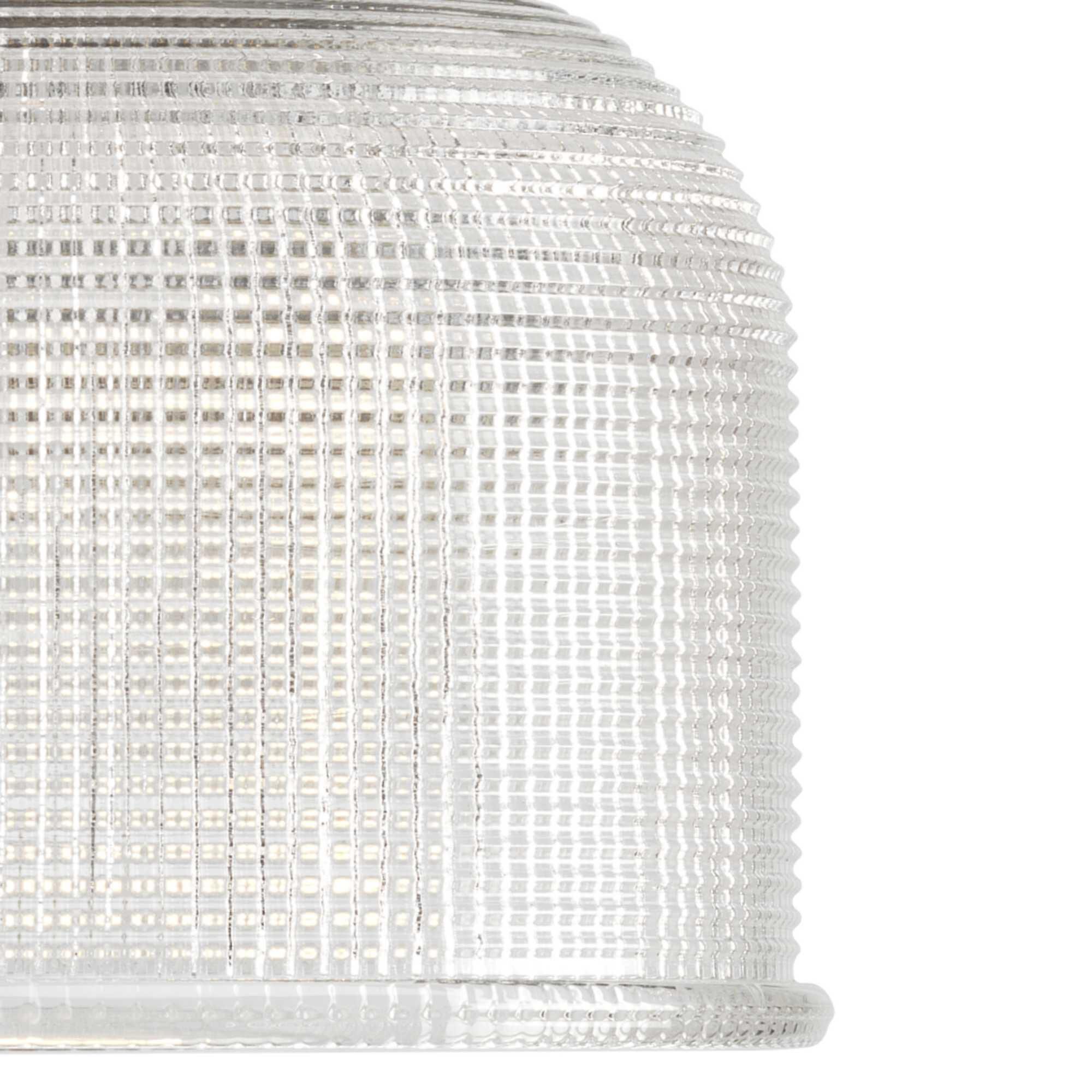 Shown in Antique Nickel finish and Clear Double Prismatic glass