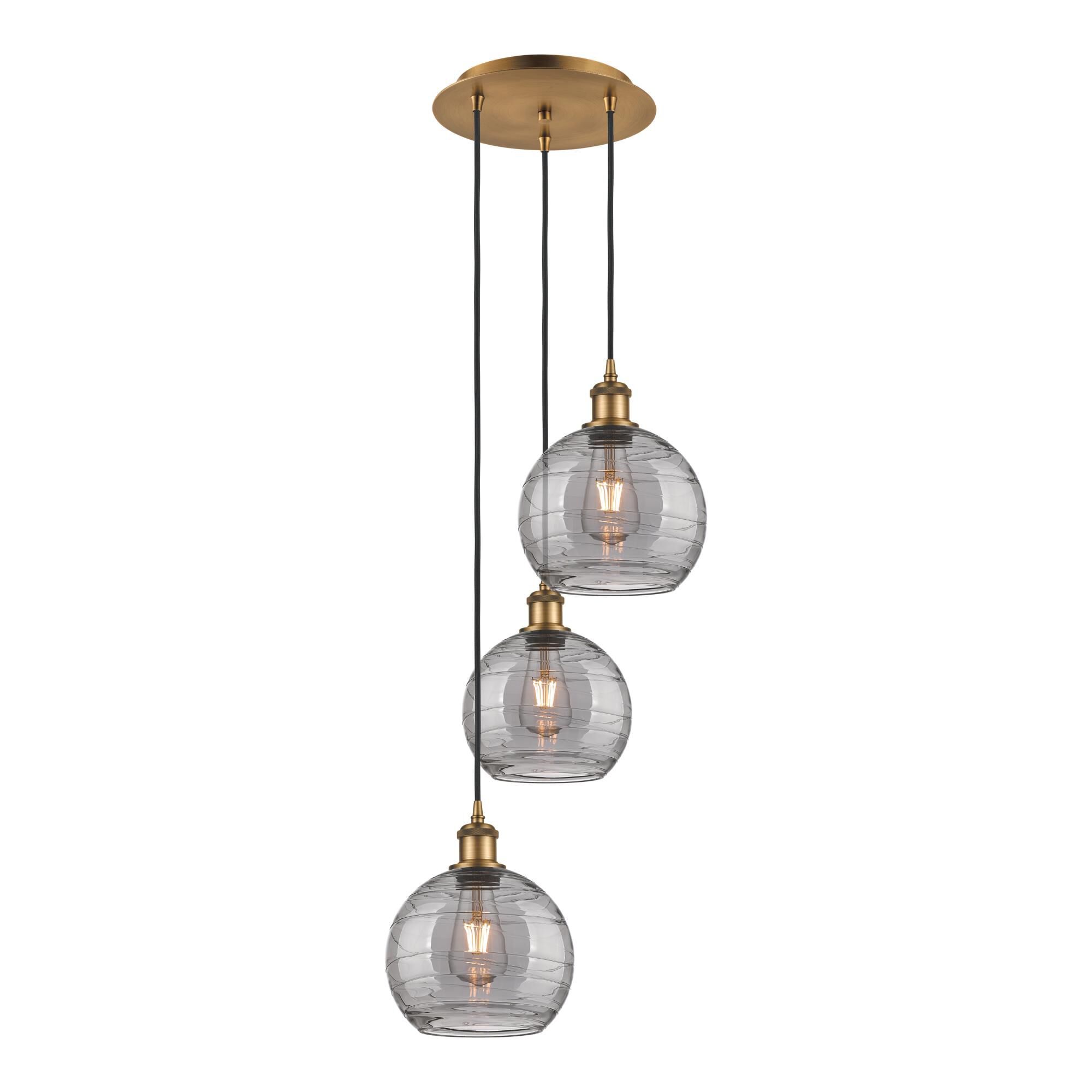 Bruno Marashlian Athens Deco Swirl 14 Inch 3 Light Multi Light Pendant by Innovations Lighting