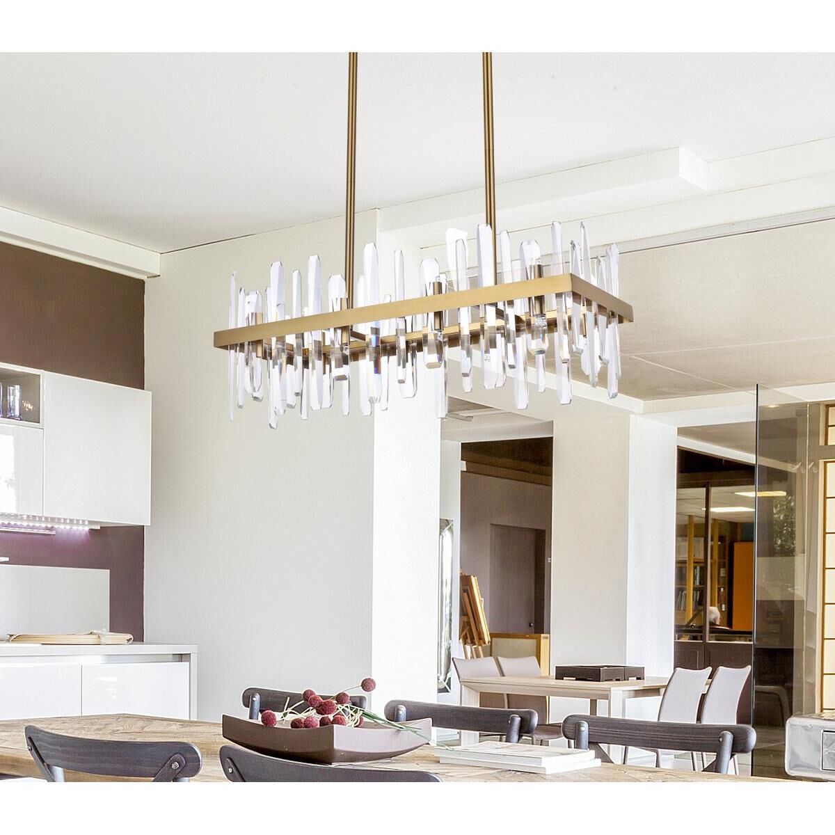 Serena 30 Inch 16 Light Linear Suspension Light by Elegant Lighting