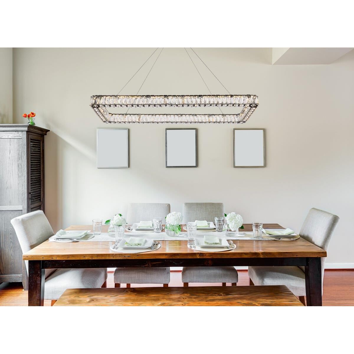 Elegant Lighting Monroe 50 Inch LED Linear Suspension Light