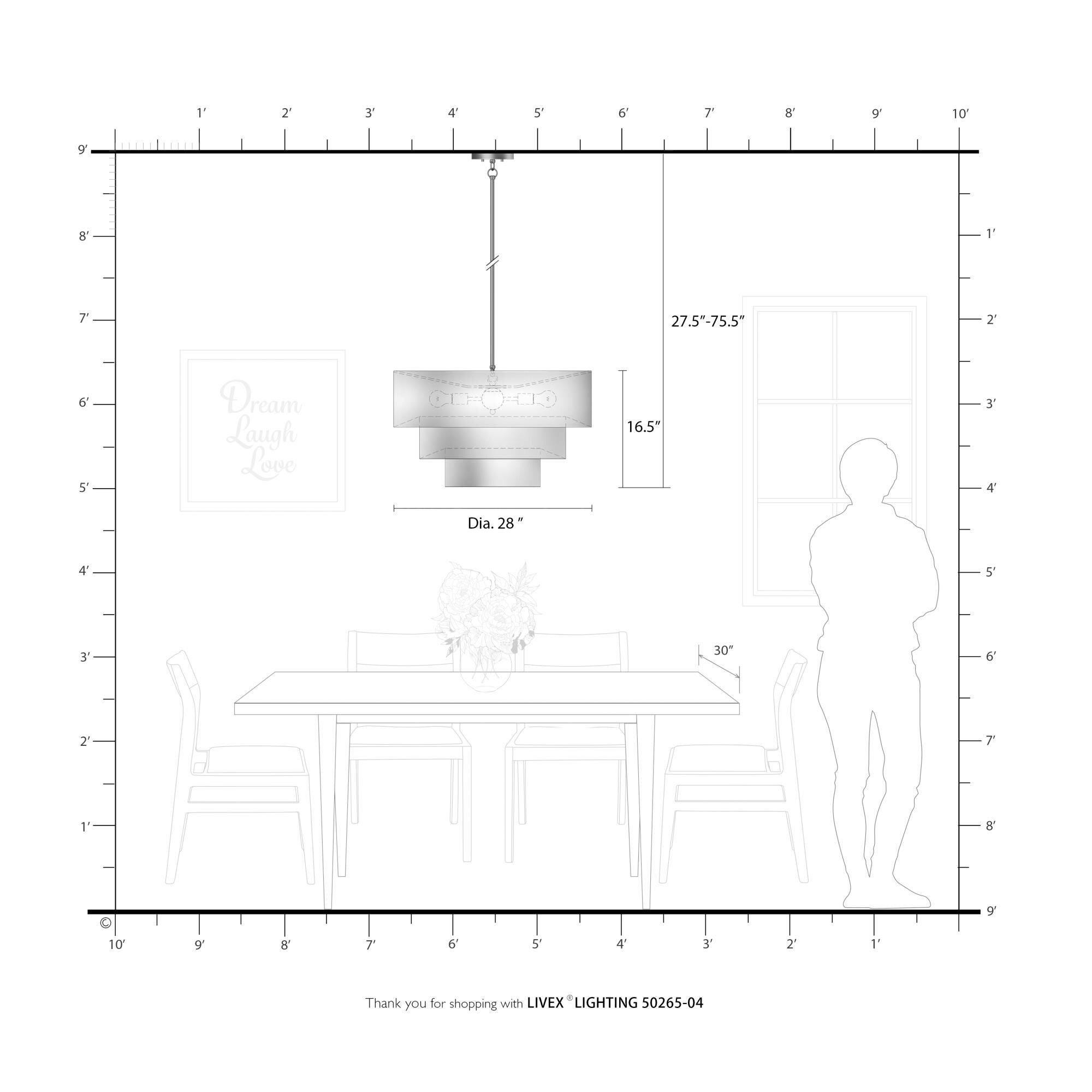 Bainbridge 28 Inch Large Pendant by Livex Lighting
