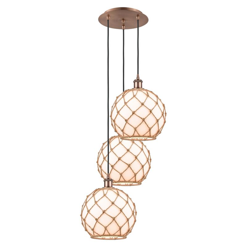 Bruno Marashlian Farmhouse Rope 17 Inch Multi Light Pendant by Innovations Lighting