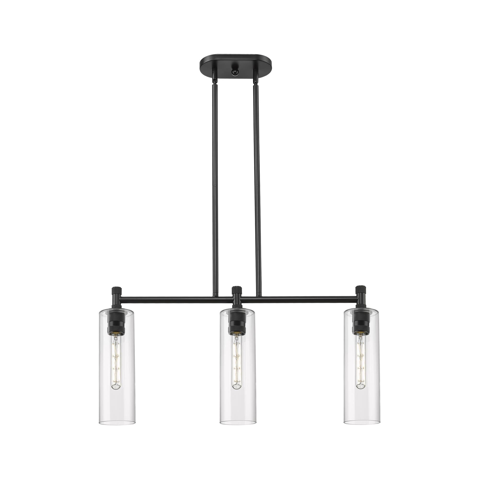 Shown in Matte Black finish and Clear glass