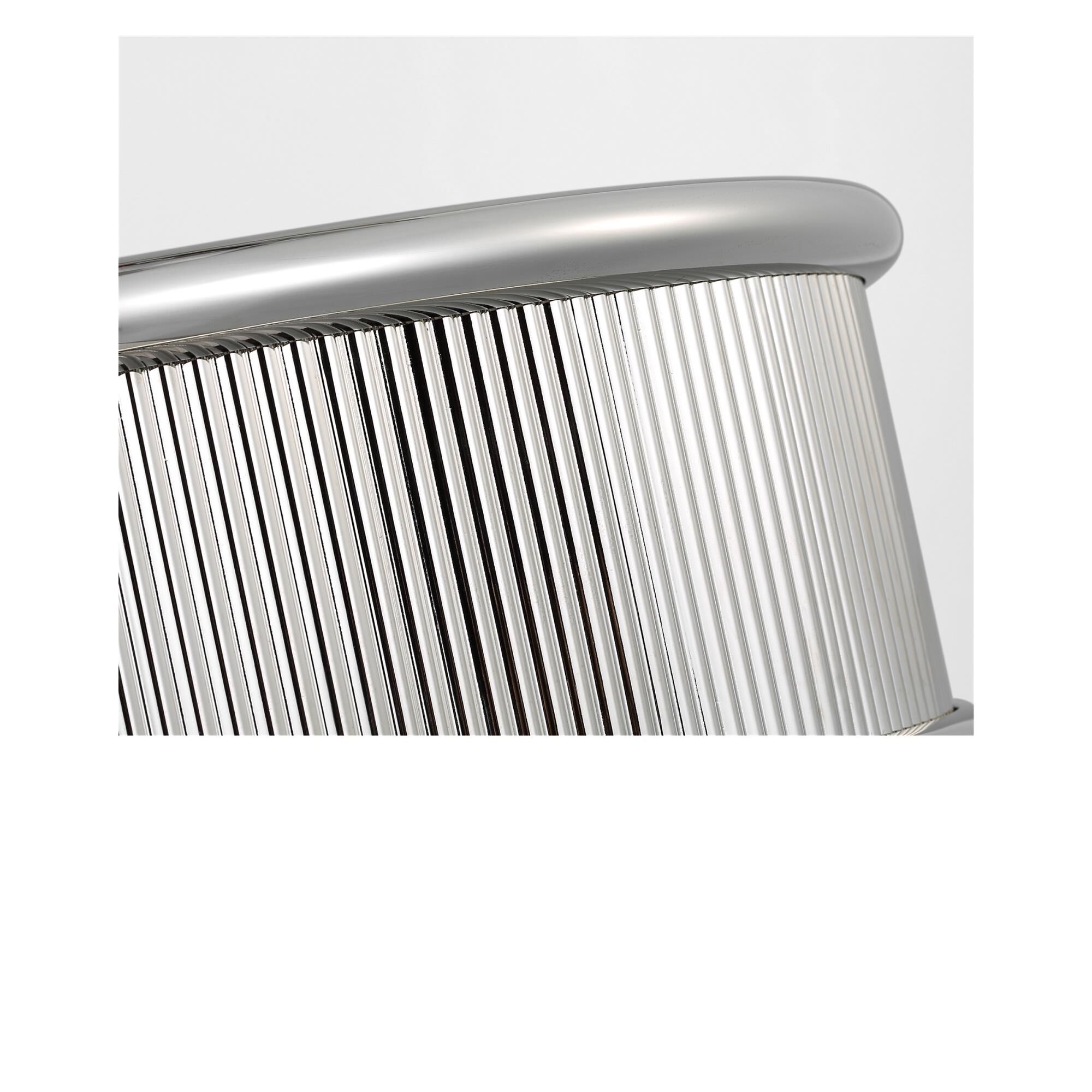 Shown in Polished Nickel finish and Silk Screen White Inside, Clear Outside shade