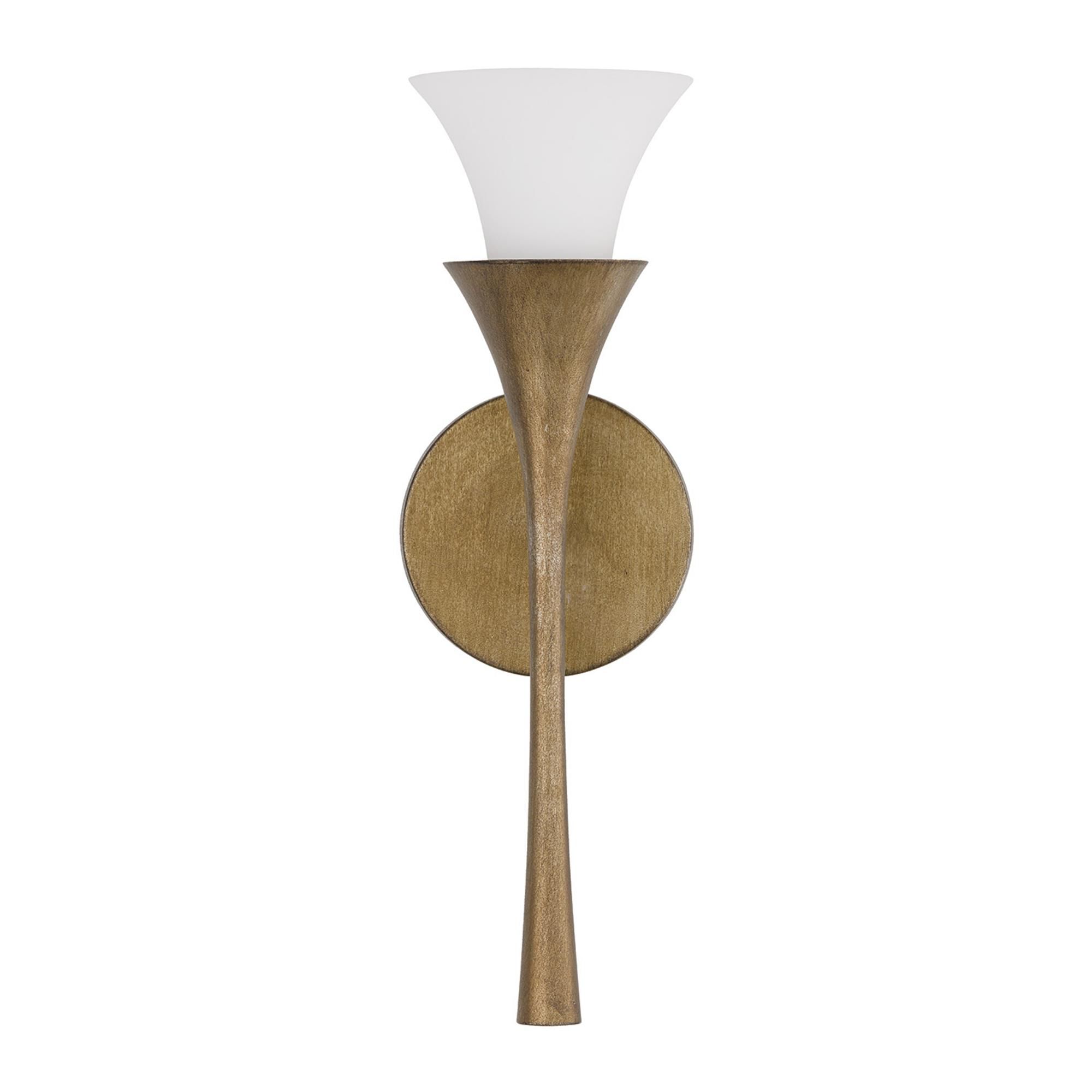 Shown in Mystic Luster finish and Soft White glass