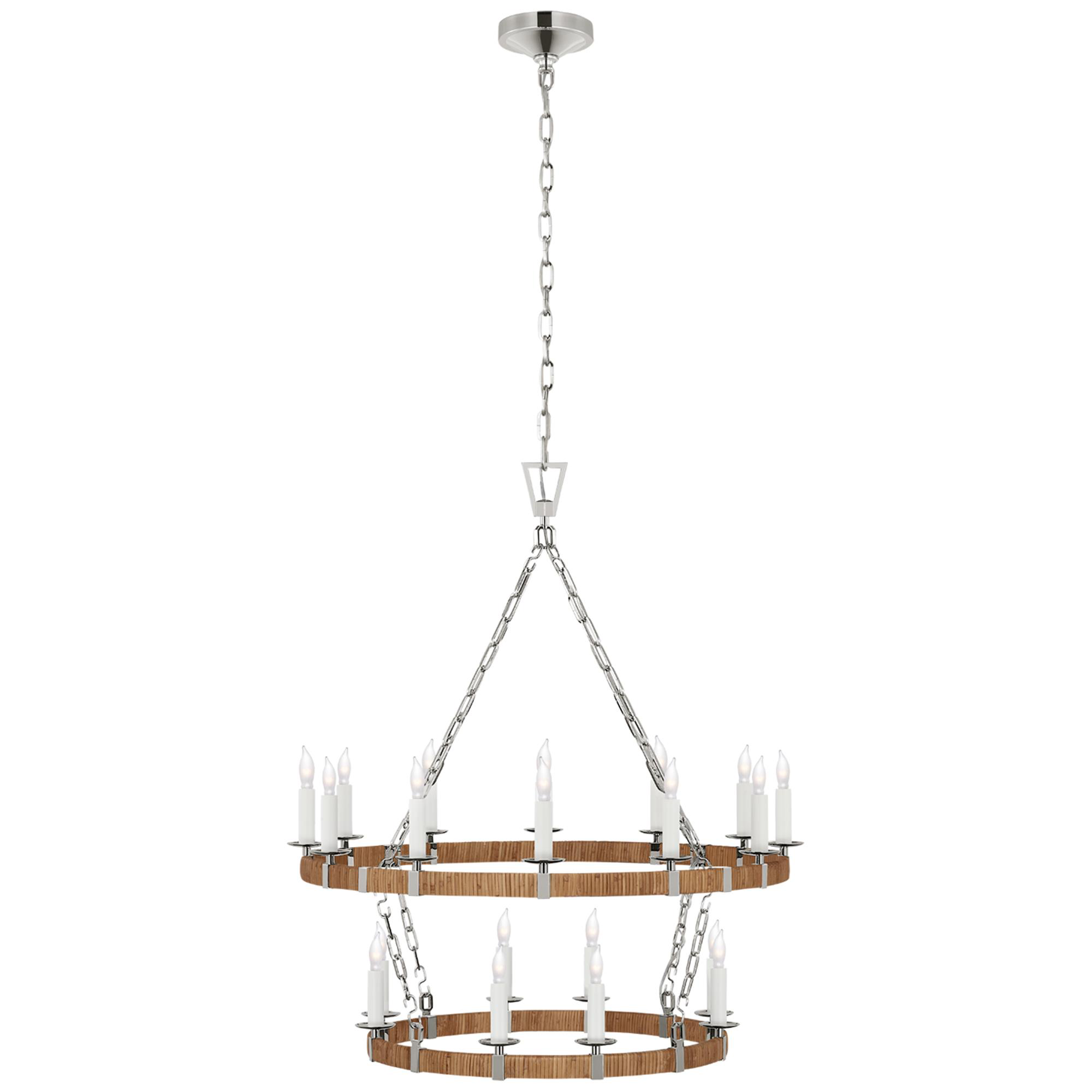 Shown in Polished Nickel and Natural Rattan finish