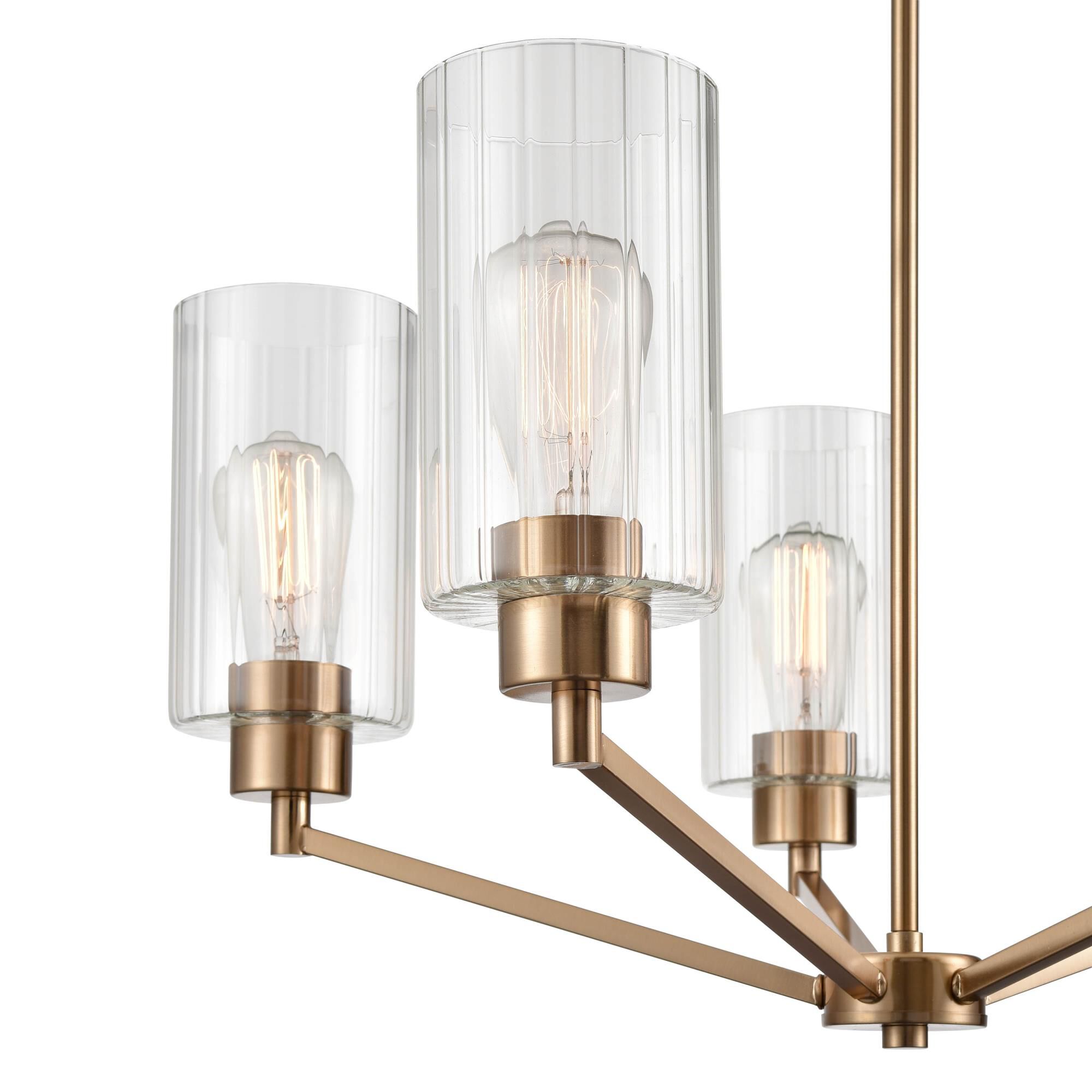 Shown in Modern Gold finish and Clear Beveled glass