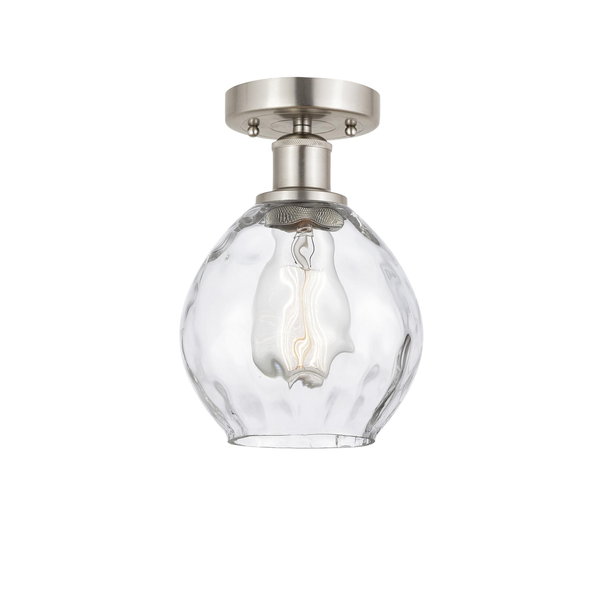 Shown in Brushed Satin Nickel, Clear finish and Clear glass and Clear Glass shade
