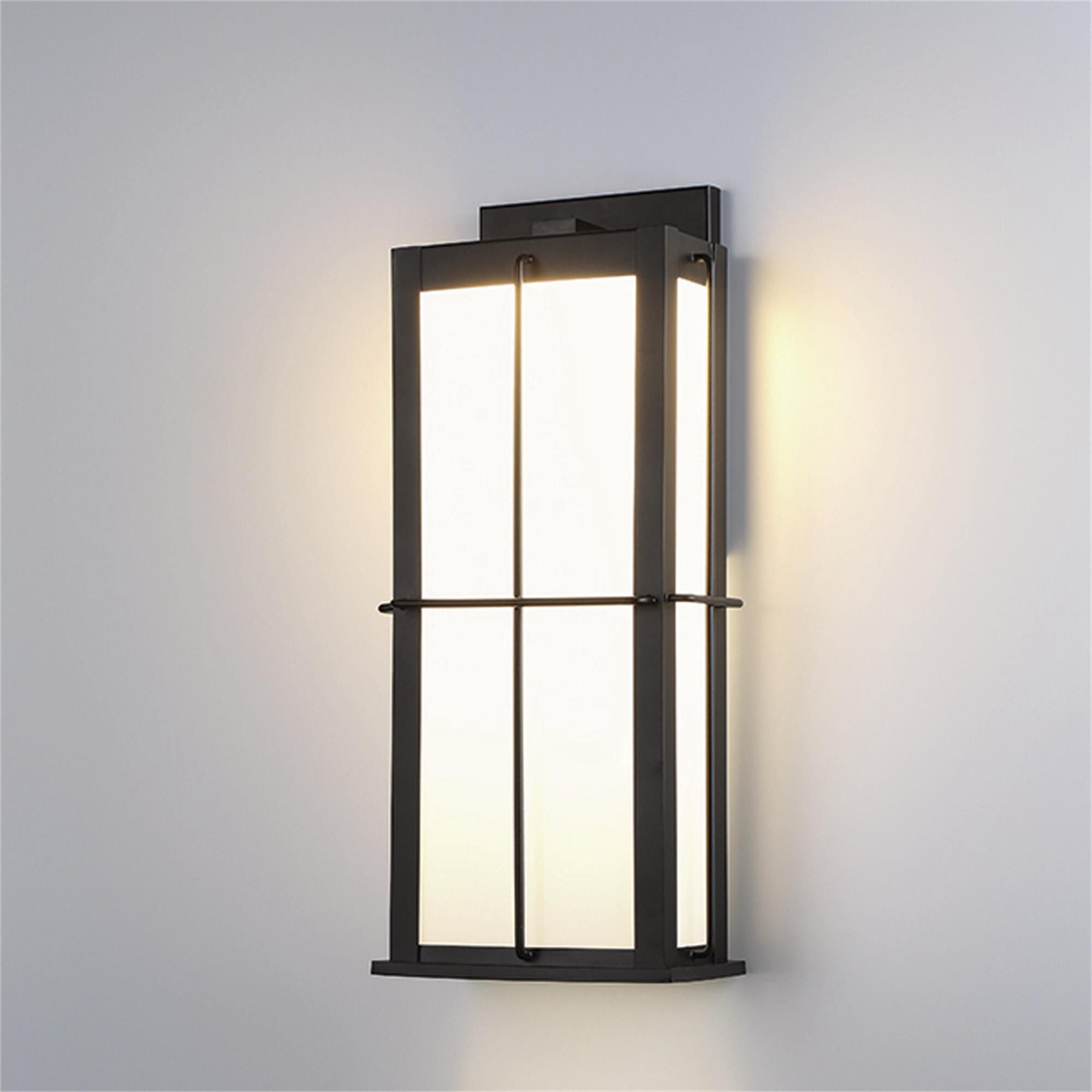 Shown in Black finish and Opal White Rectangle glass