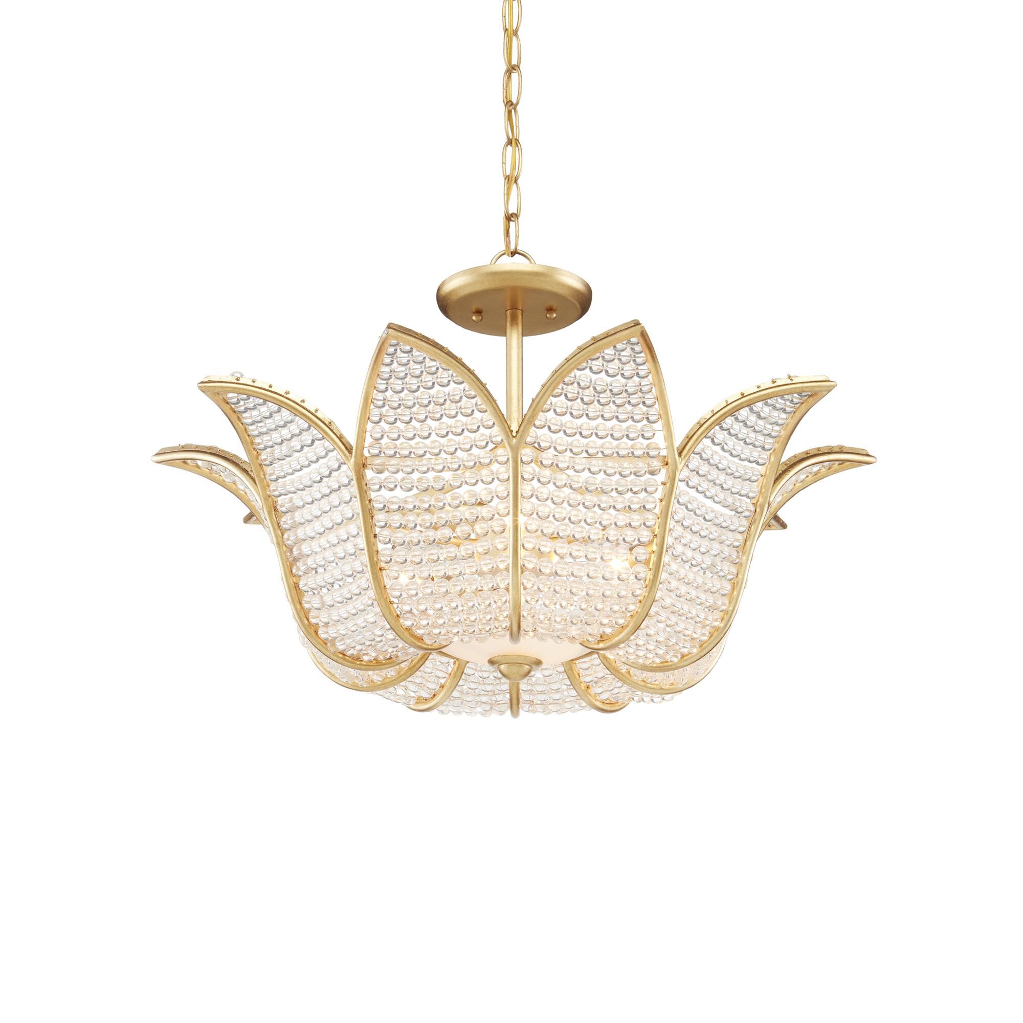 Shown in Contemporary Gold Leaf-Clear finish and Frosted glass