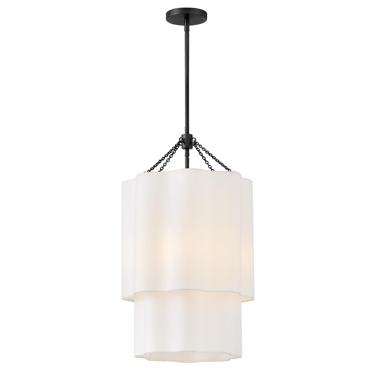 Shown in Black finish and Off-White Linen shade