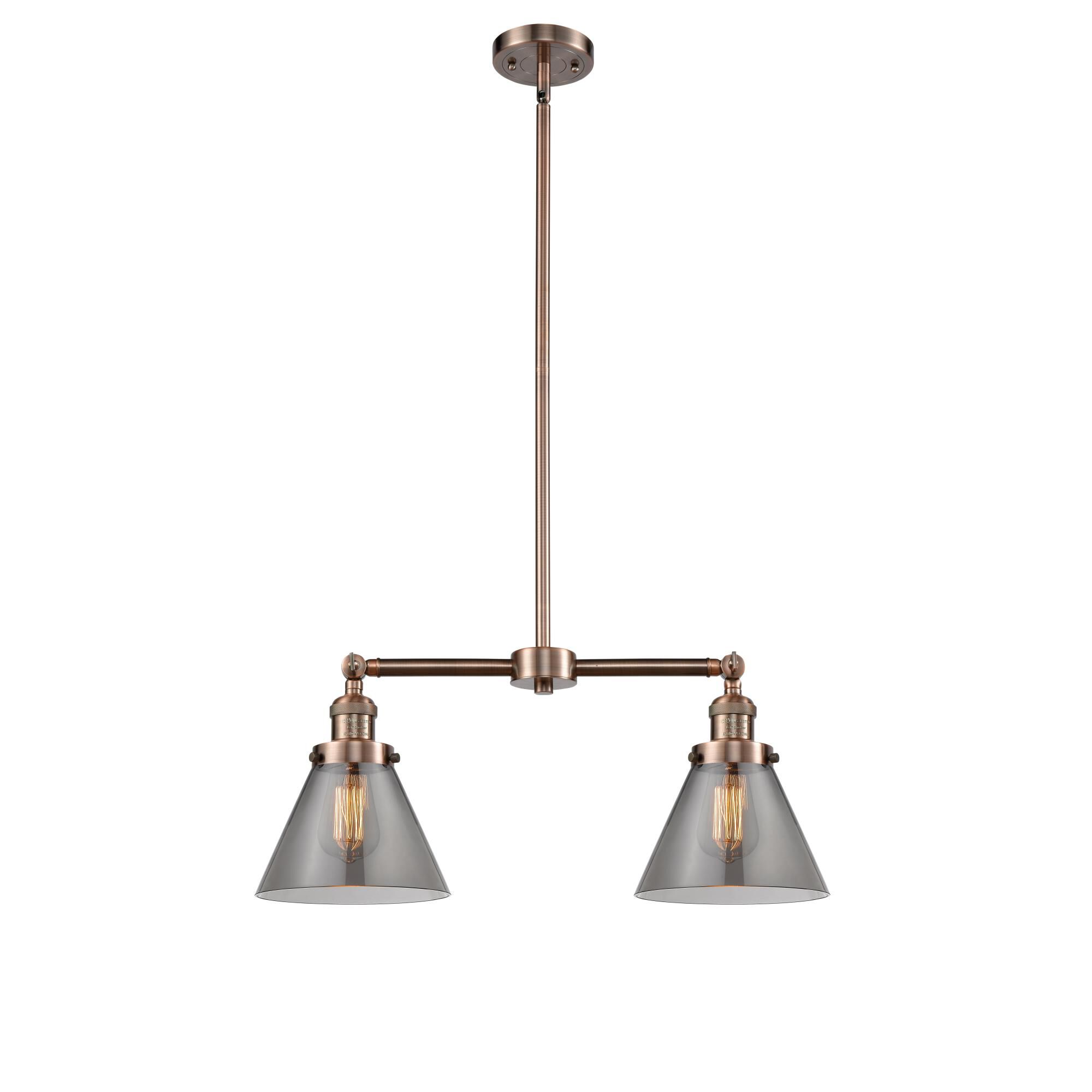 Shown in Antique Copper finish and Smoked glass
