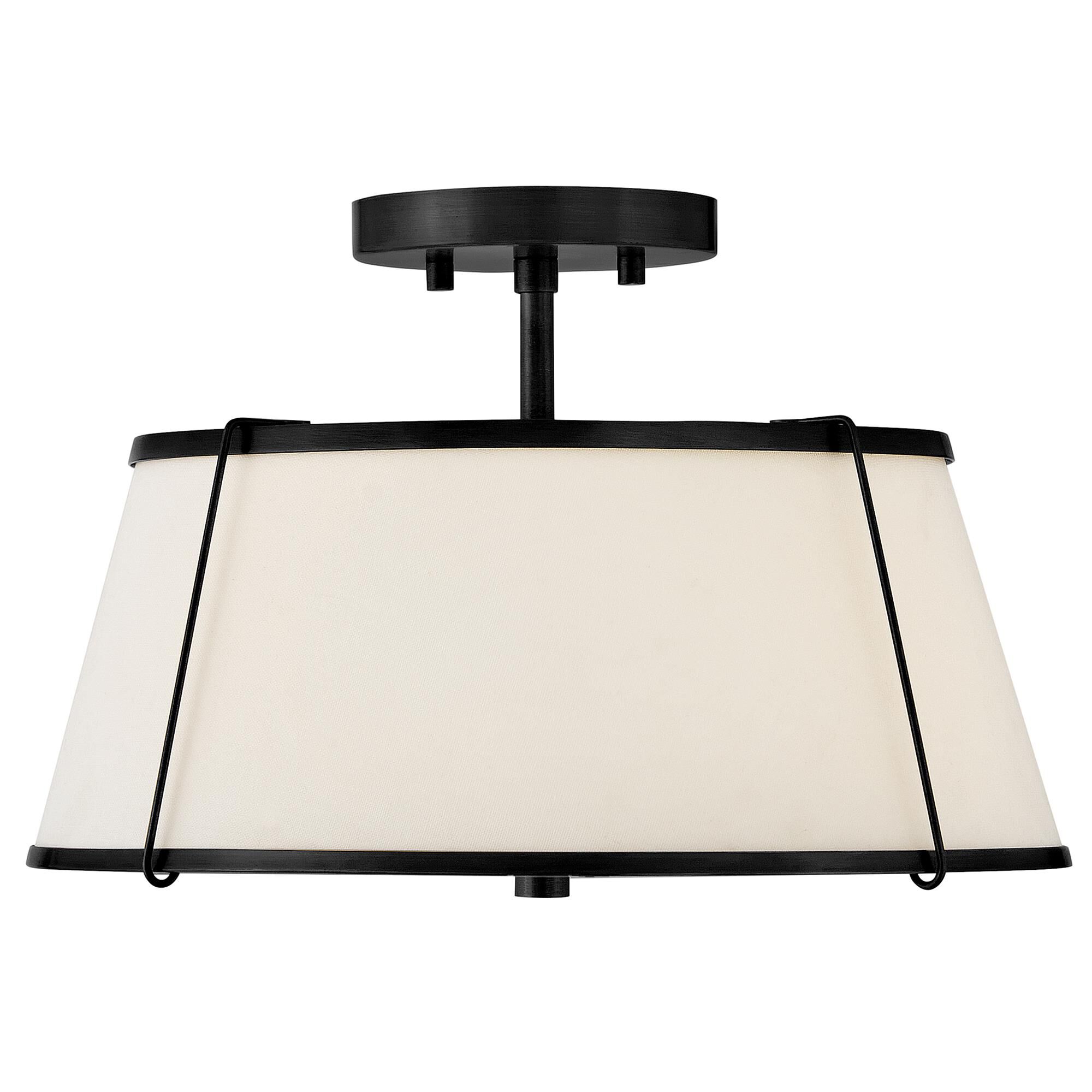 Shown in Black finish and Off-White Linen shade