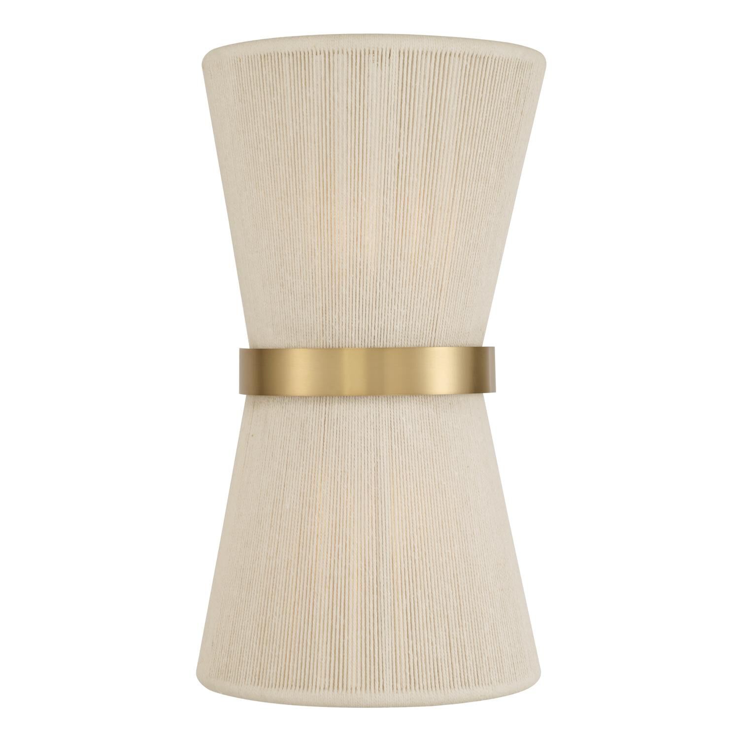 Shown in Bleached Natural Rope and Patinaed Brass finish