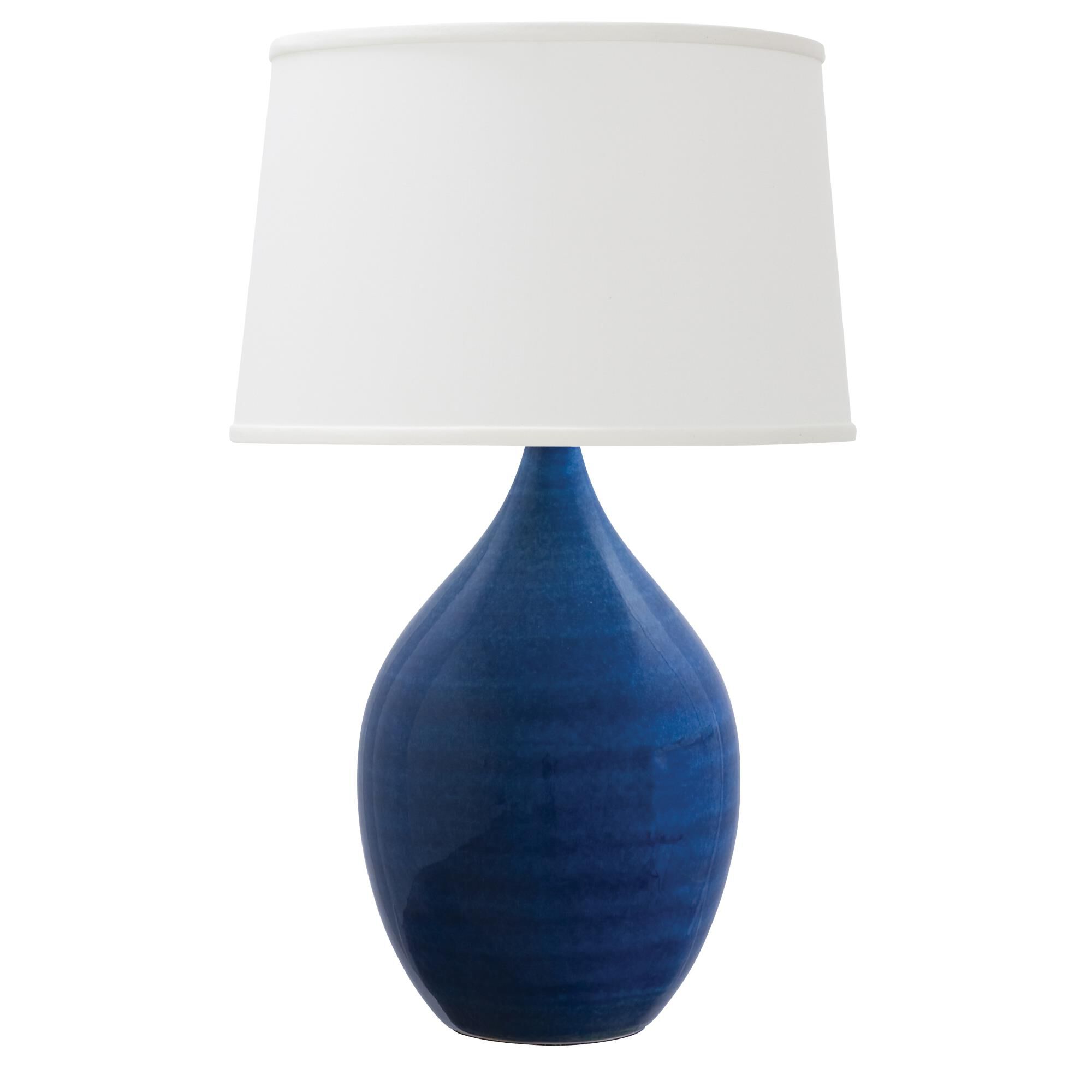 Shown in Blue Gloss finish and Off White Linen Hardback shade