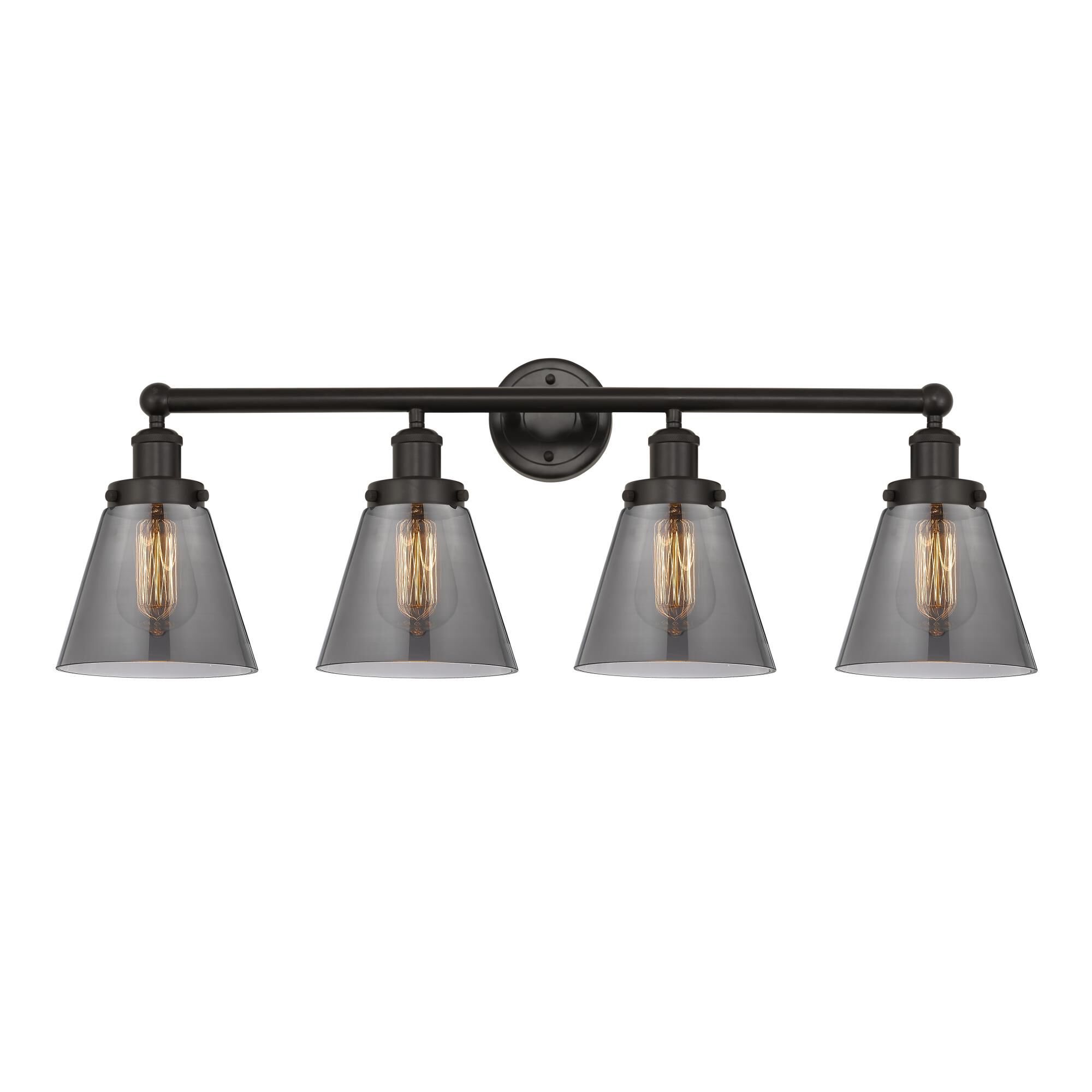 Shown in Oil Rubbed Bronze, Plated Smoke finish and Plated Smoke glass and Plated Smoke Glass shade