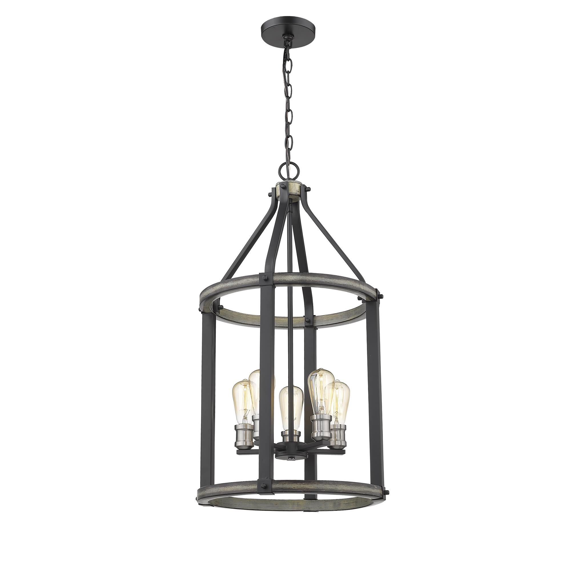 Shown in Ashen Barnboard finish and --- glass and --- shade