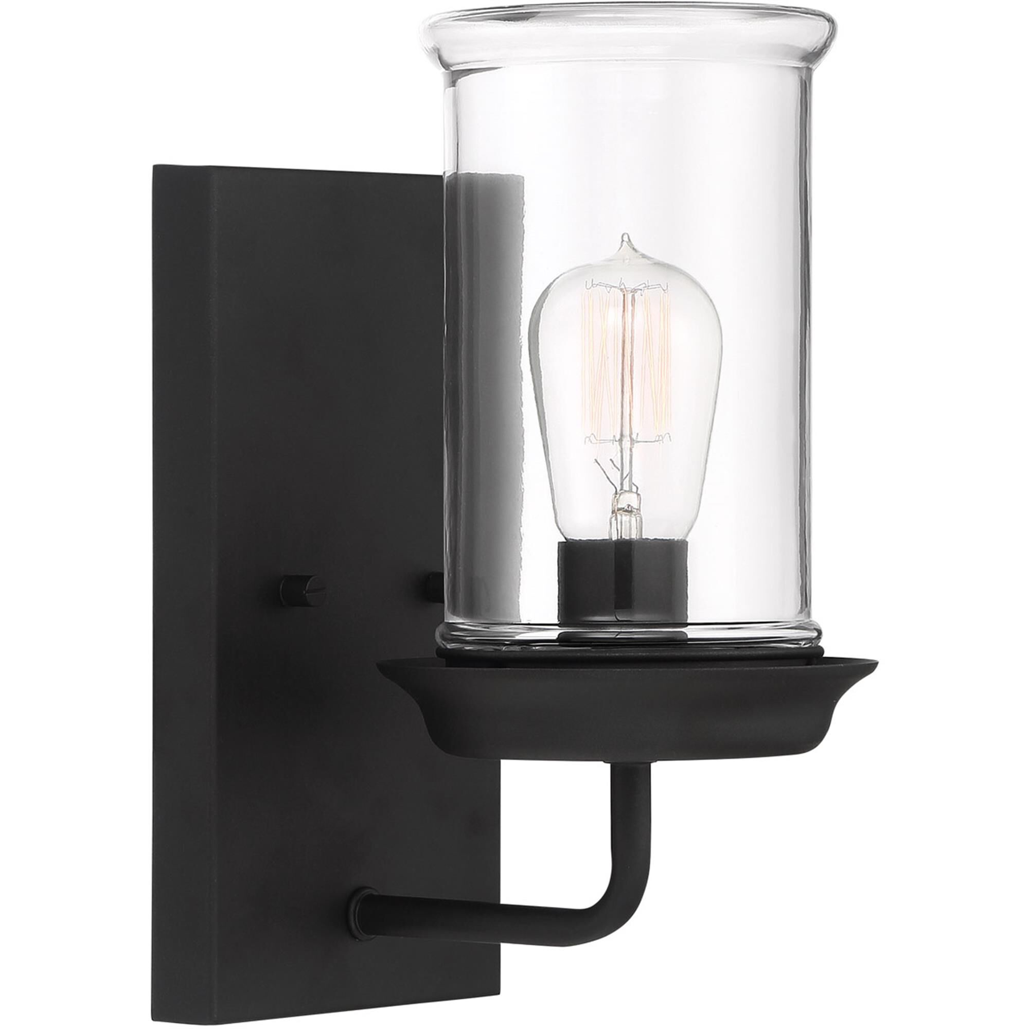 Shown in Espresso finish and Clear glass and Glass shade