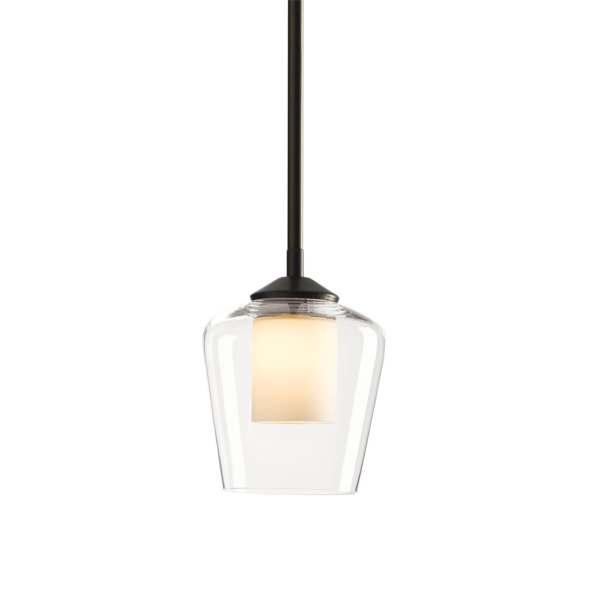 Shown in Dark Smoke finish and Opal and Clear glass