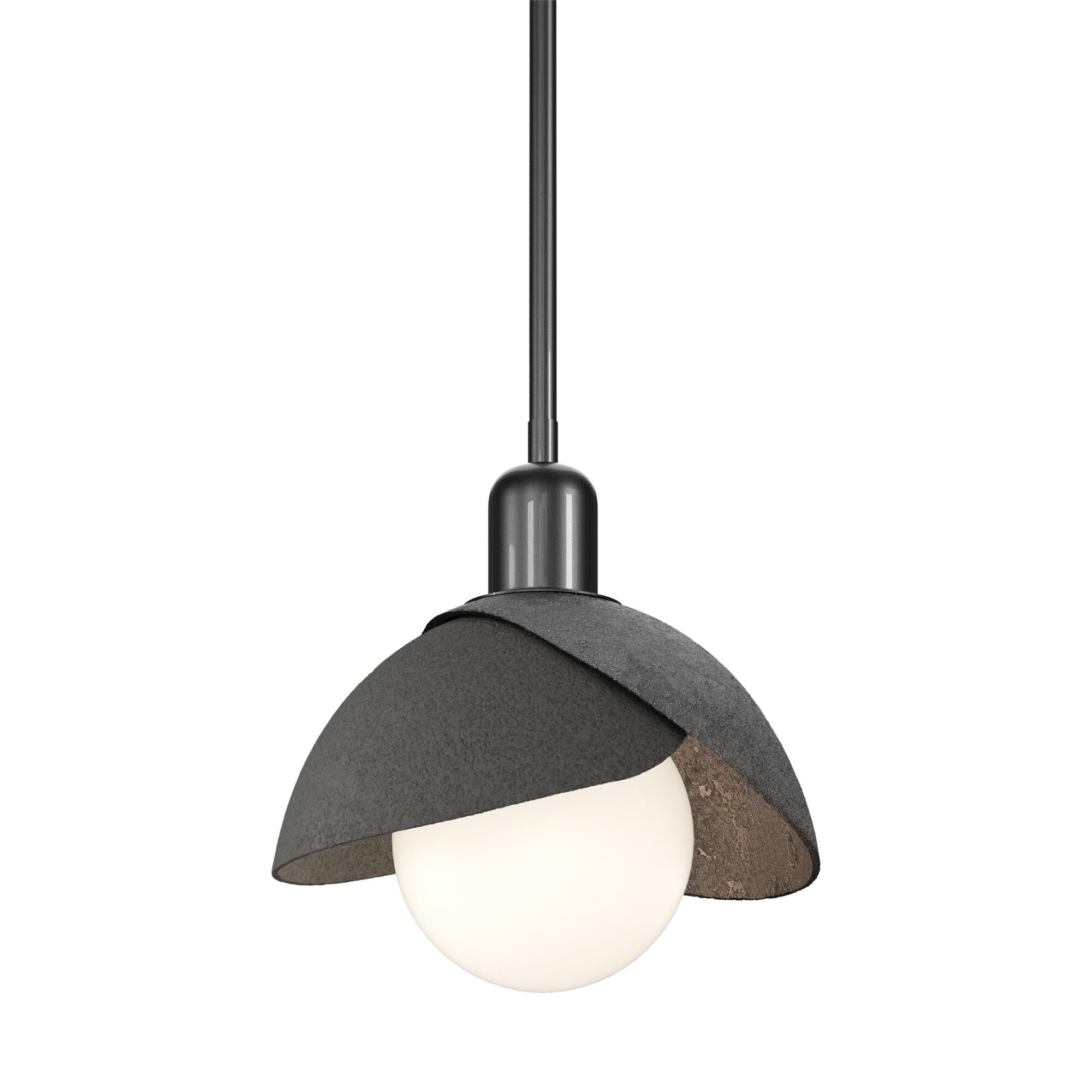 Shown in Ink finish and White glass and White Glass shade