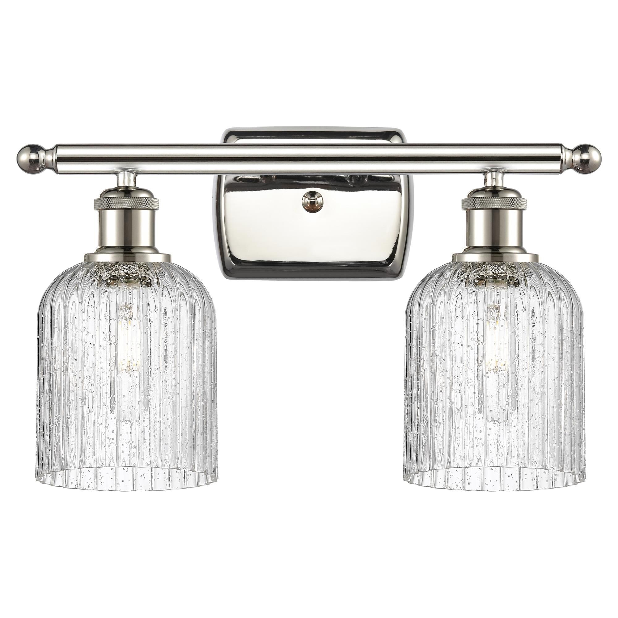 Shown in Polished Nickel finish and Seedy shade