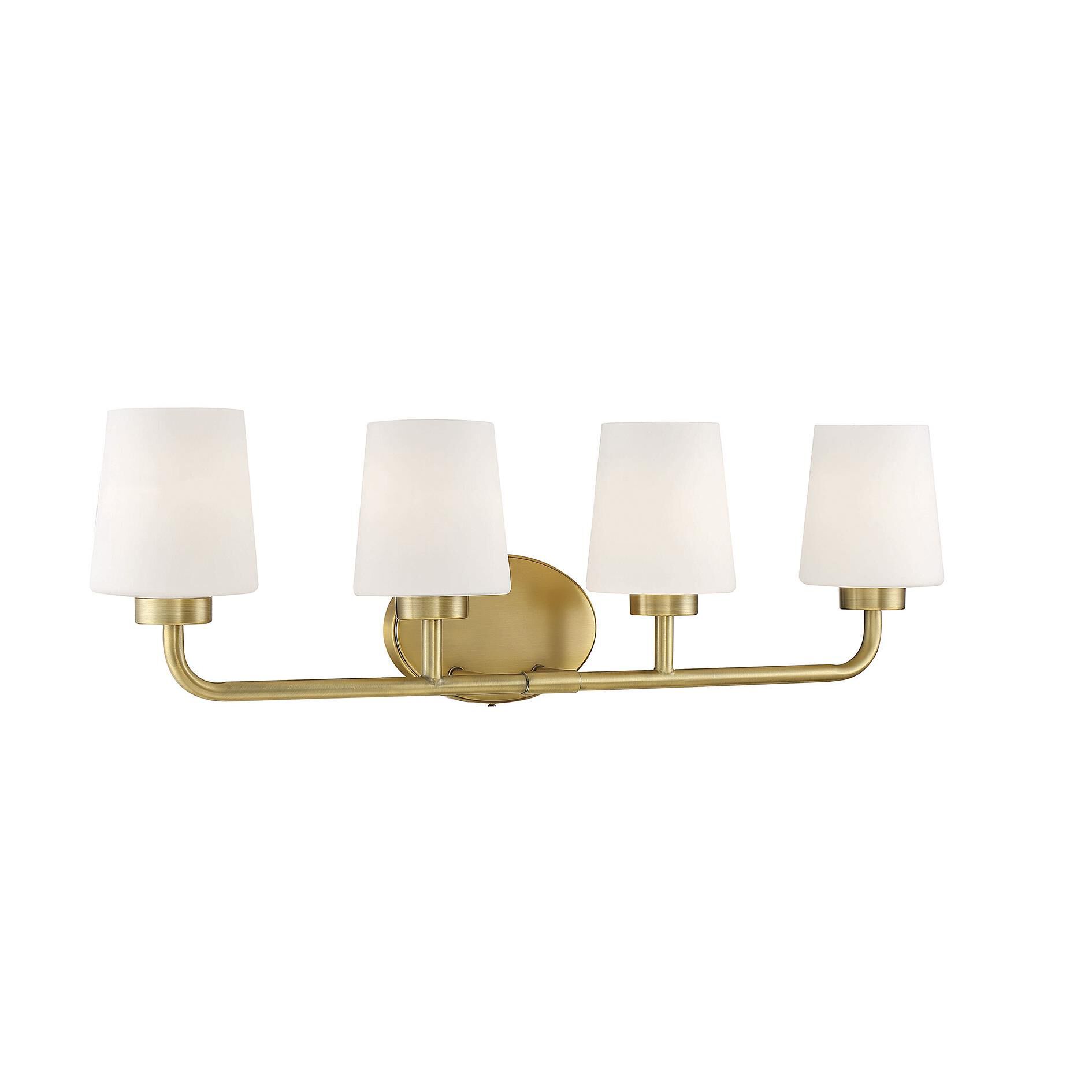Shown in Warm Brass finish and White -  Frosted glass