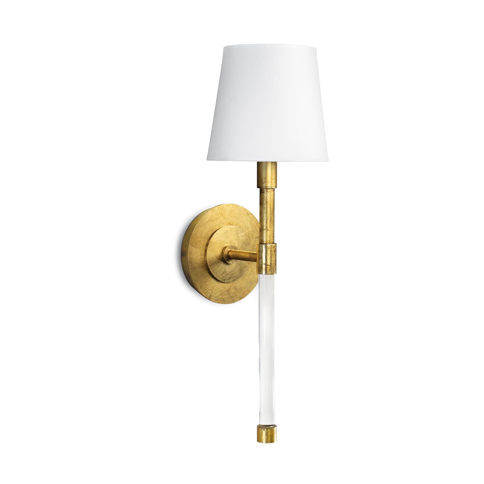 Shown in Gold Leaf finish and Linen shade