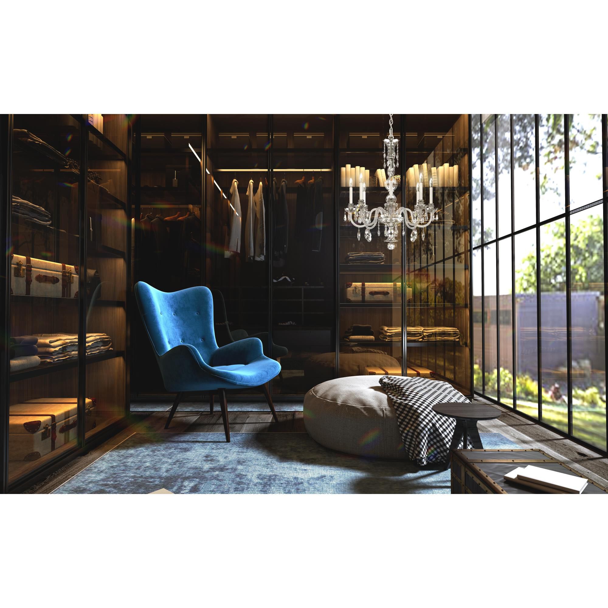 Nouveau 28 Inch 8 Light Chandelier by Schonbek