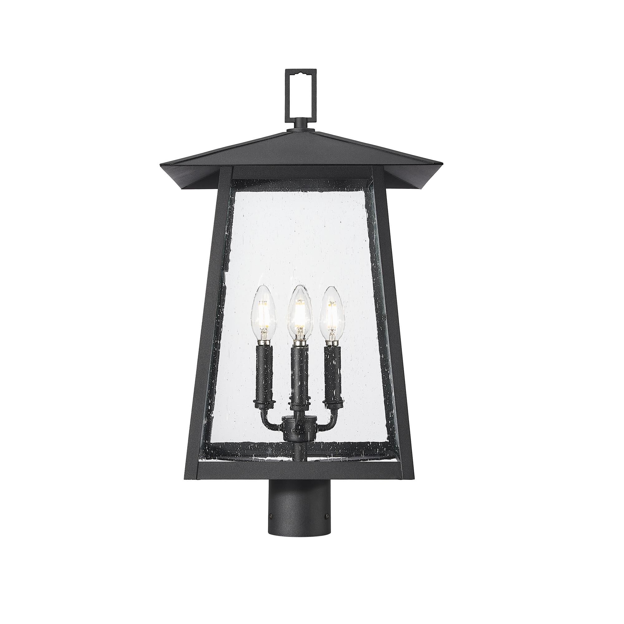 Shown in Black finish and Clear Seedy glass and Clear Seedy shade